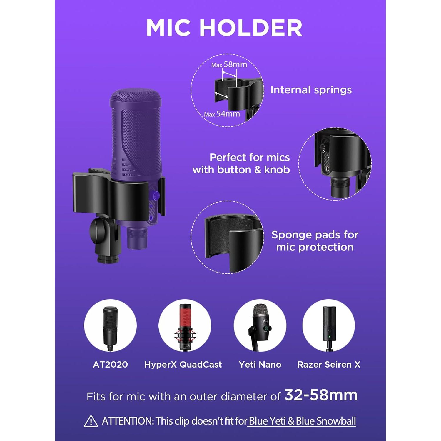 Soporte de Micrófono InnoGear Mediano para Blue Snowball y Más