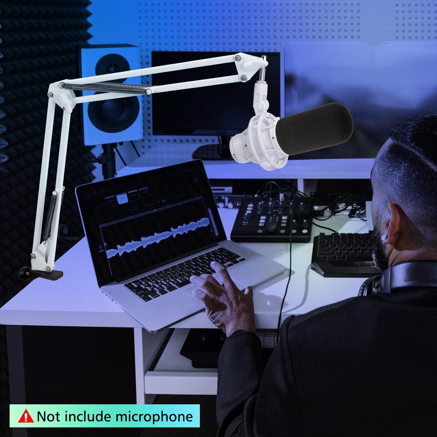 Brazo de Micrófono HyperX Quadcast S Blanco Ajustable 1.4 kg