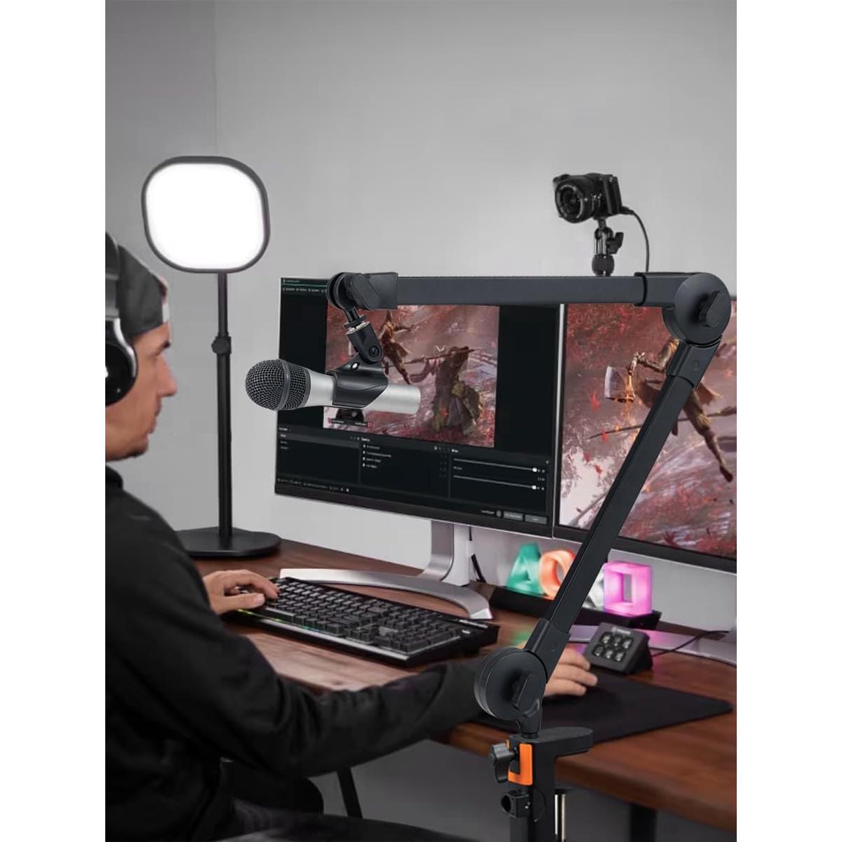 Brazo de Micrófono Ajustable Mictop con Abrazadera y Adaptador