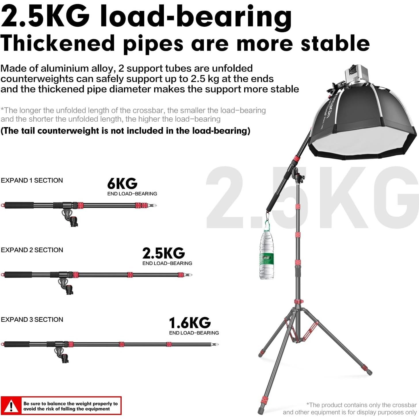 Brazo de Extensión Ajustable para Luz - 83 a 158 cm - MT-H1