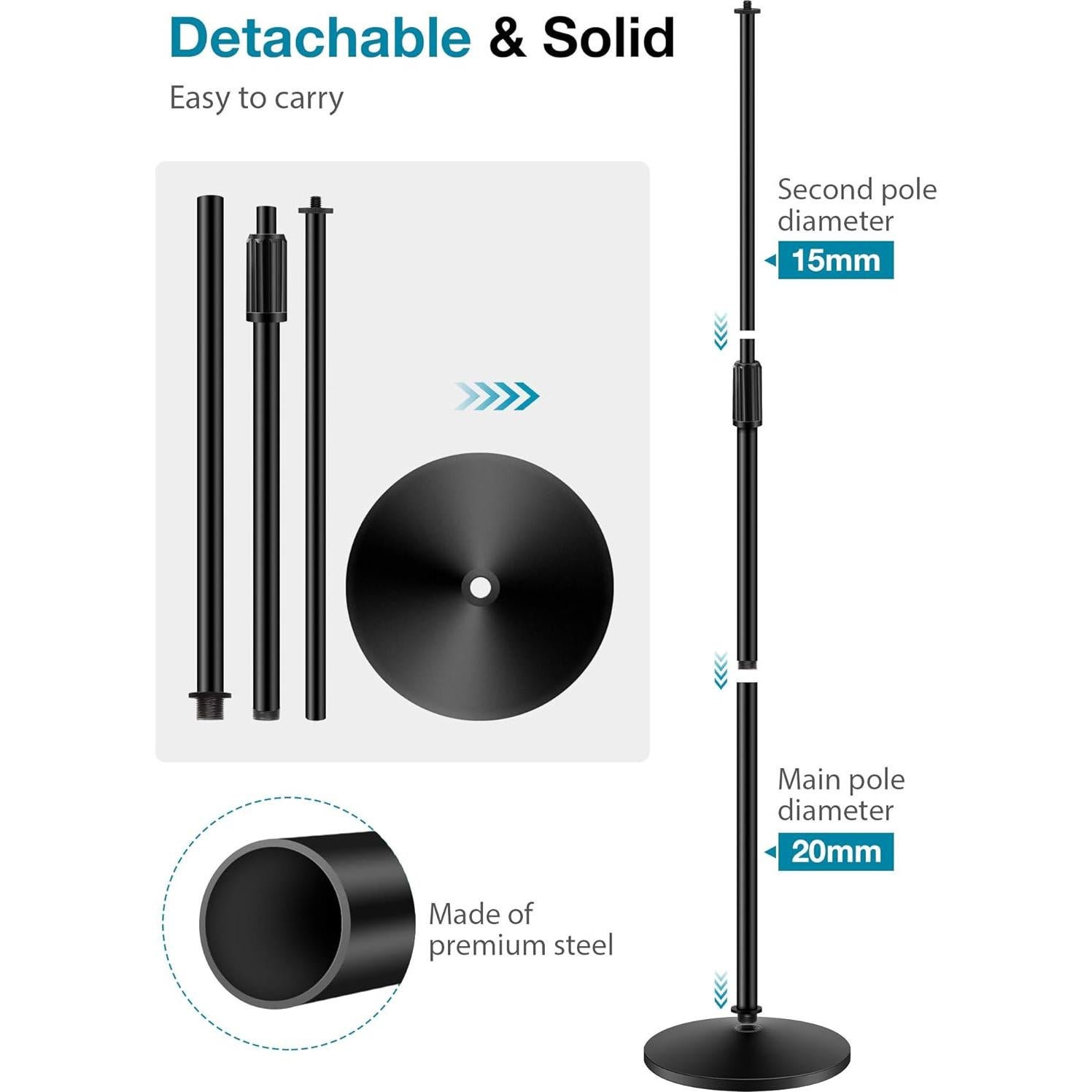 Soporte de Micrófono InnoGear Ajustable 86-152 cm para Varios Modelos