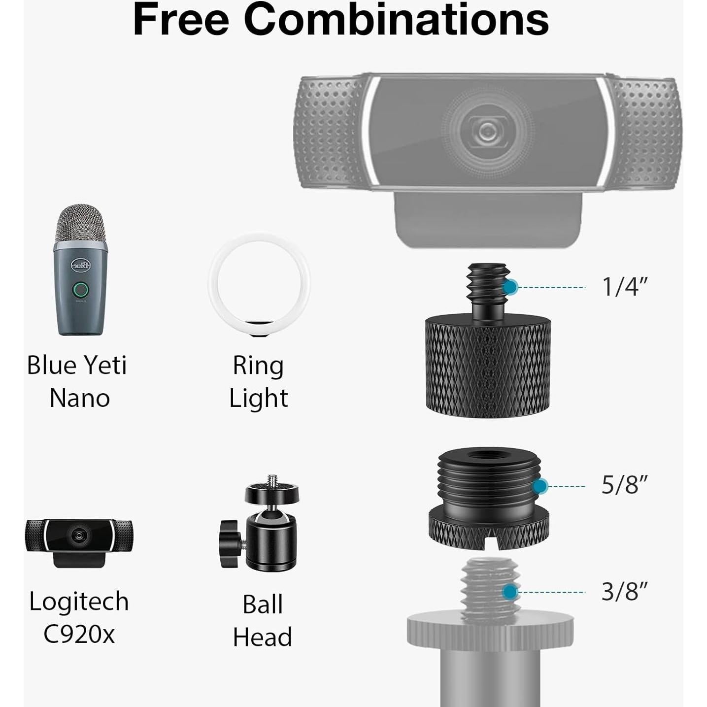 Soporte de Micrófono InnoGear Ajustable con 8 Adaptadores