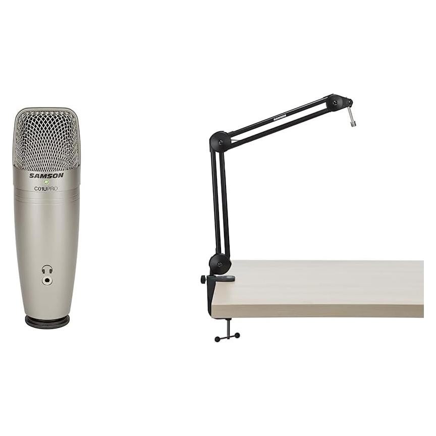 Micrófono USB Samson C01U Pro + Brazo MBA28 71.12cm