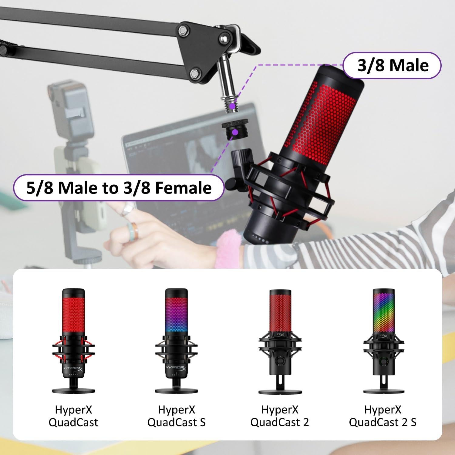 Soporte de Micrófono Boom HyperX QuadCast 2 Ajustable