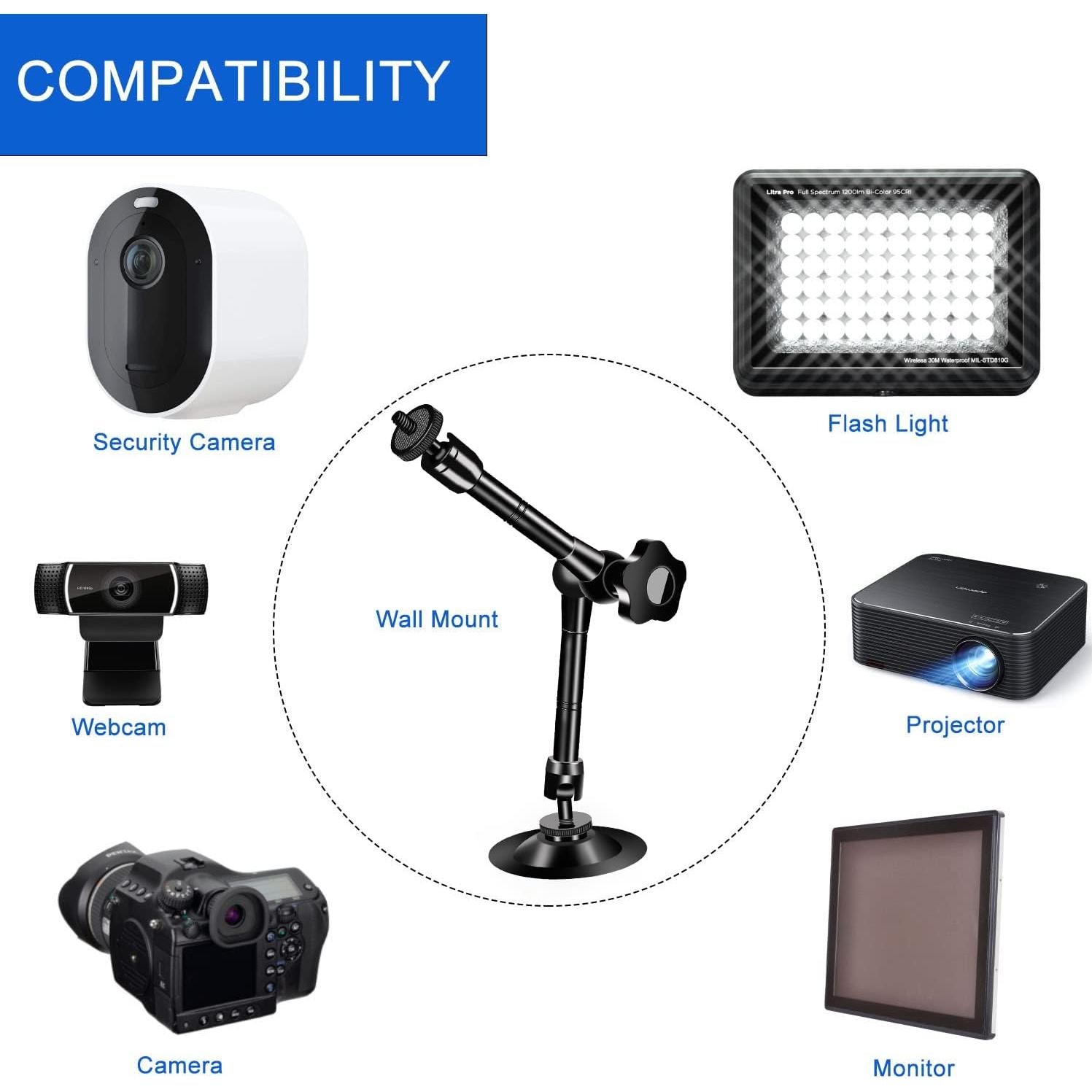 Soporte de Pared Articulado UYODM para Cámaras y Luces LED