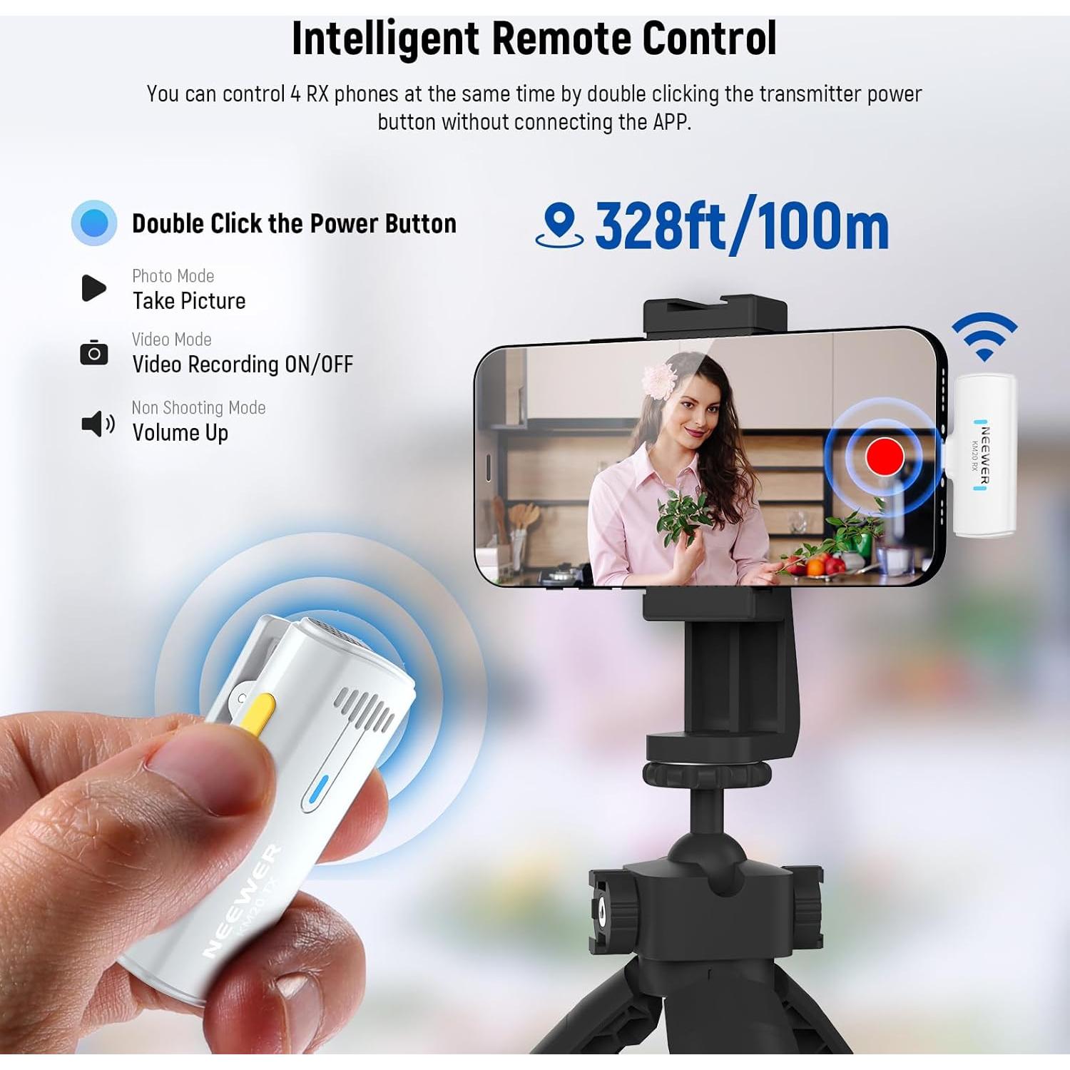 Brazo Mágico NEEWER 55cm con Abrazadera y Micrófono Inalámbrico