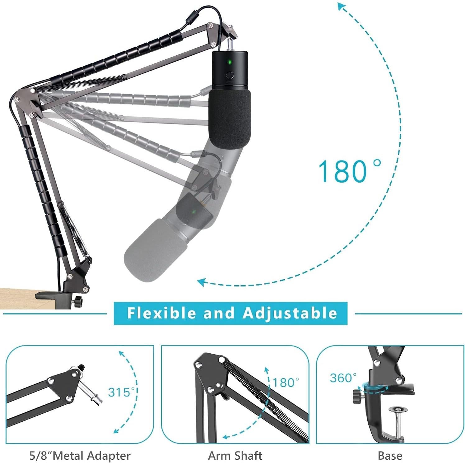 Soporte de brazo para micrófono SUNMON Razer Seiren X con filtro