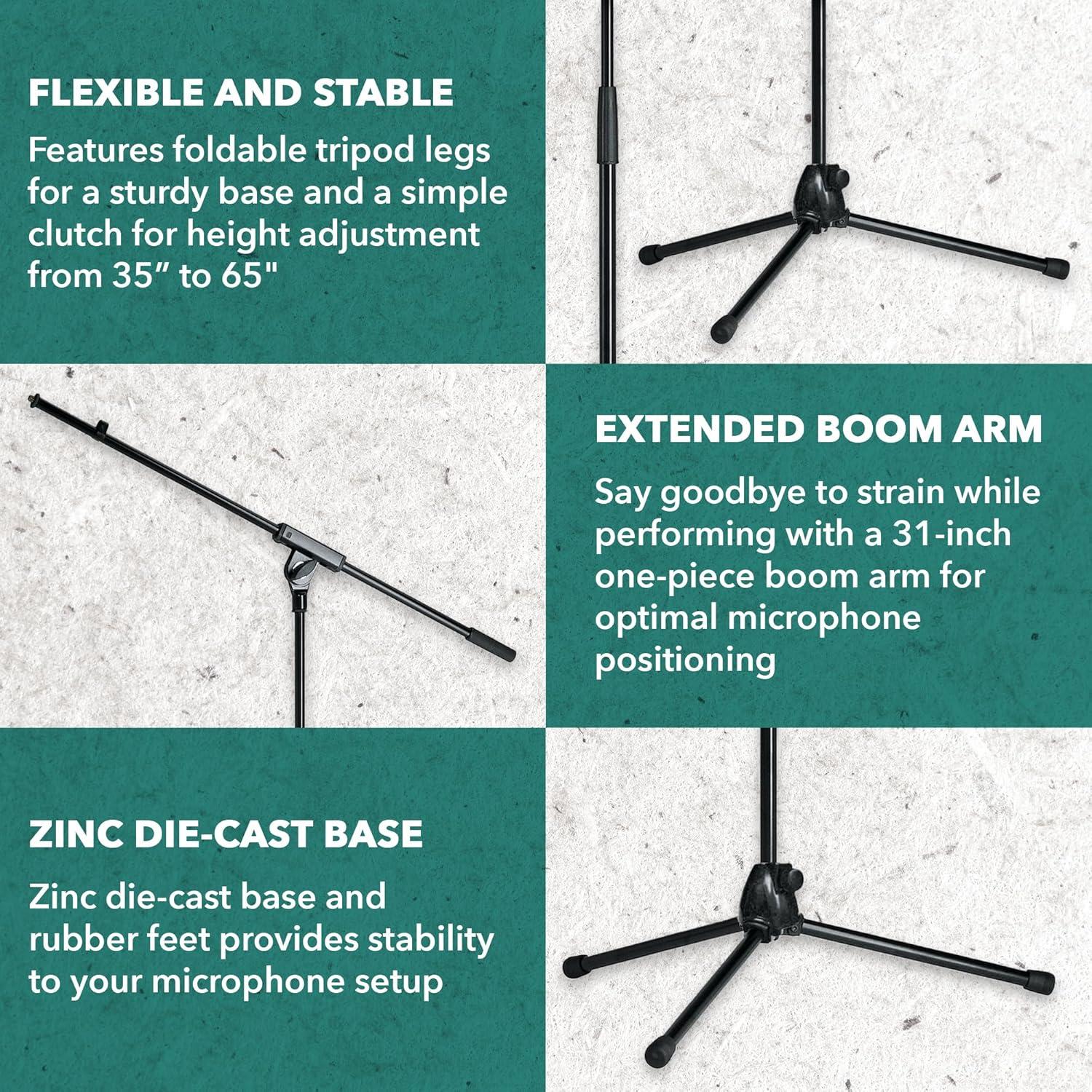 Soporte de Micrófono K&M 21070 - Brazo Fijo - Negro