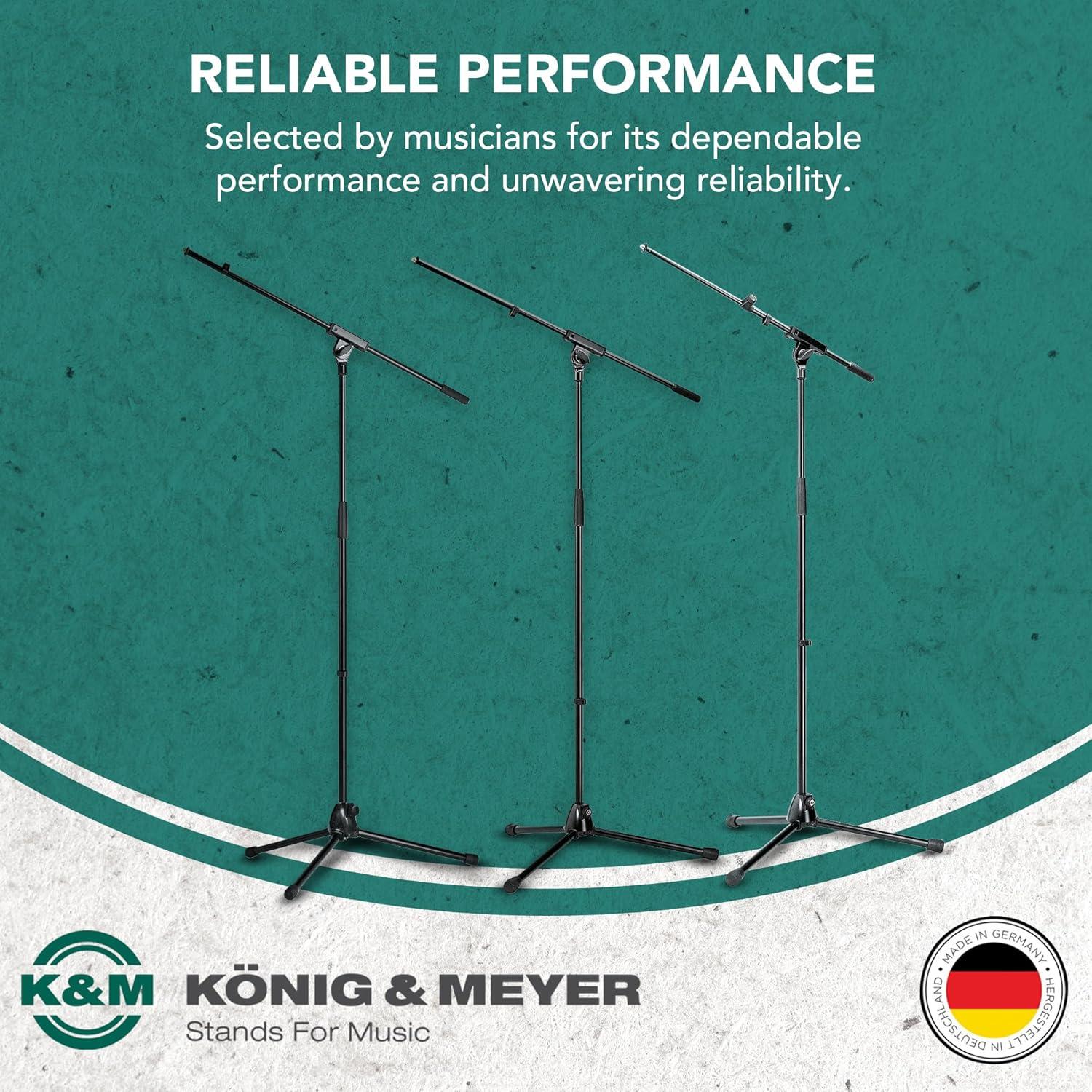 Soporte de Micrófono K&M 21070 - Brazo Fijo - Negro