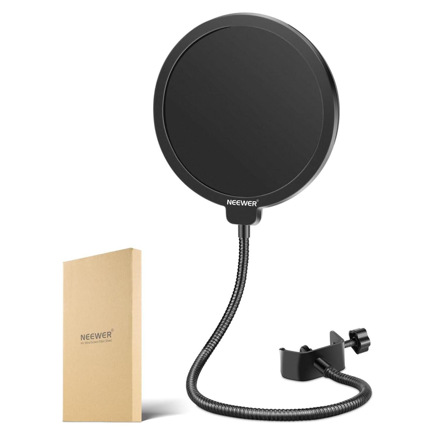 Filtro Pop Neewer Doble Capa para Micrófono Estudio 16x30.5cm