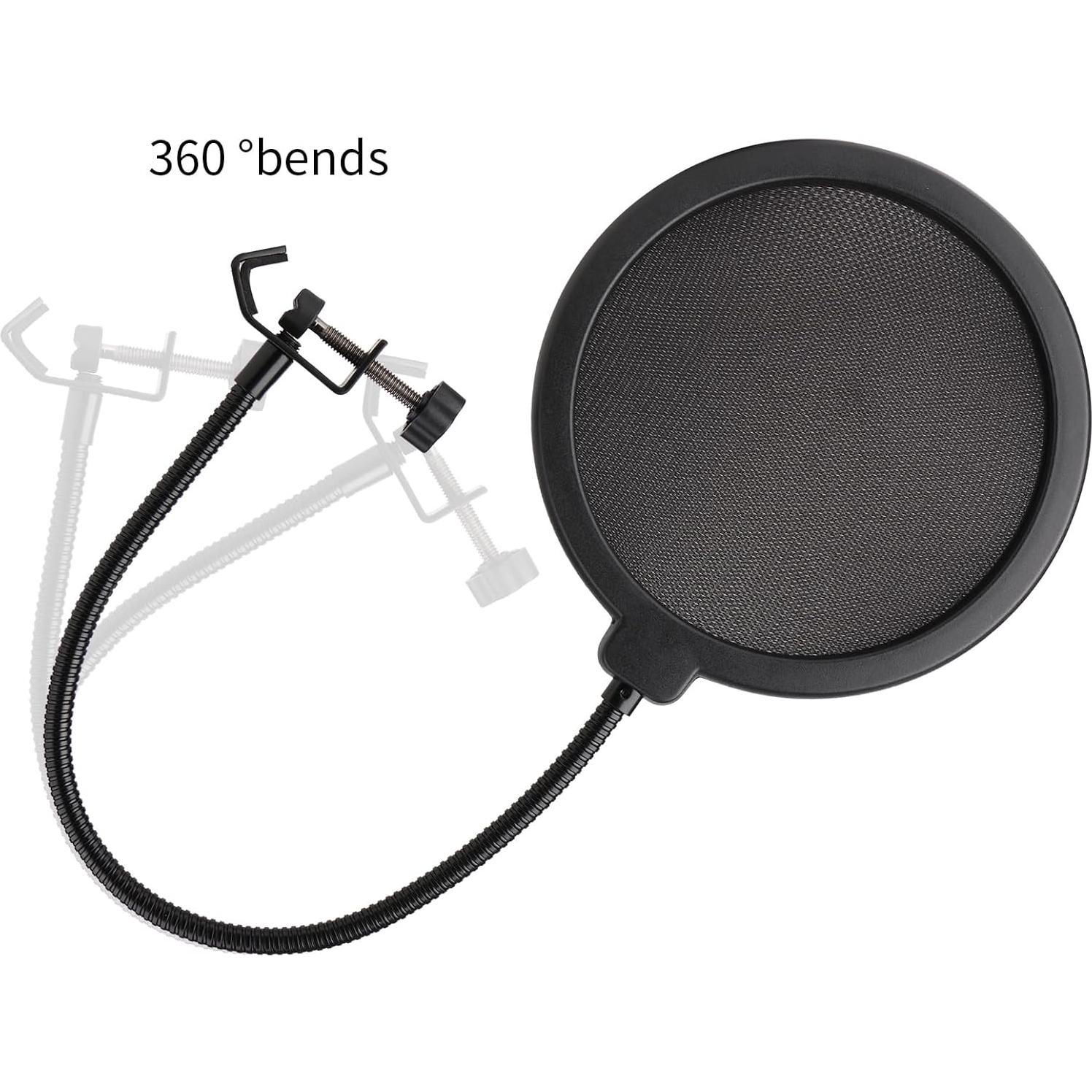 Filtro Pop Profesional para Micrófono con Soporte Gooseneck