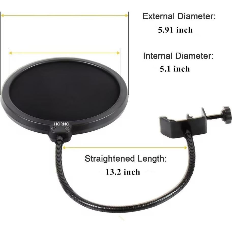 Filtro de Pop Profesional con Soporte Flexible para Micrófono