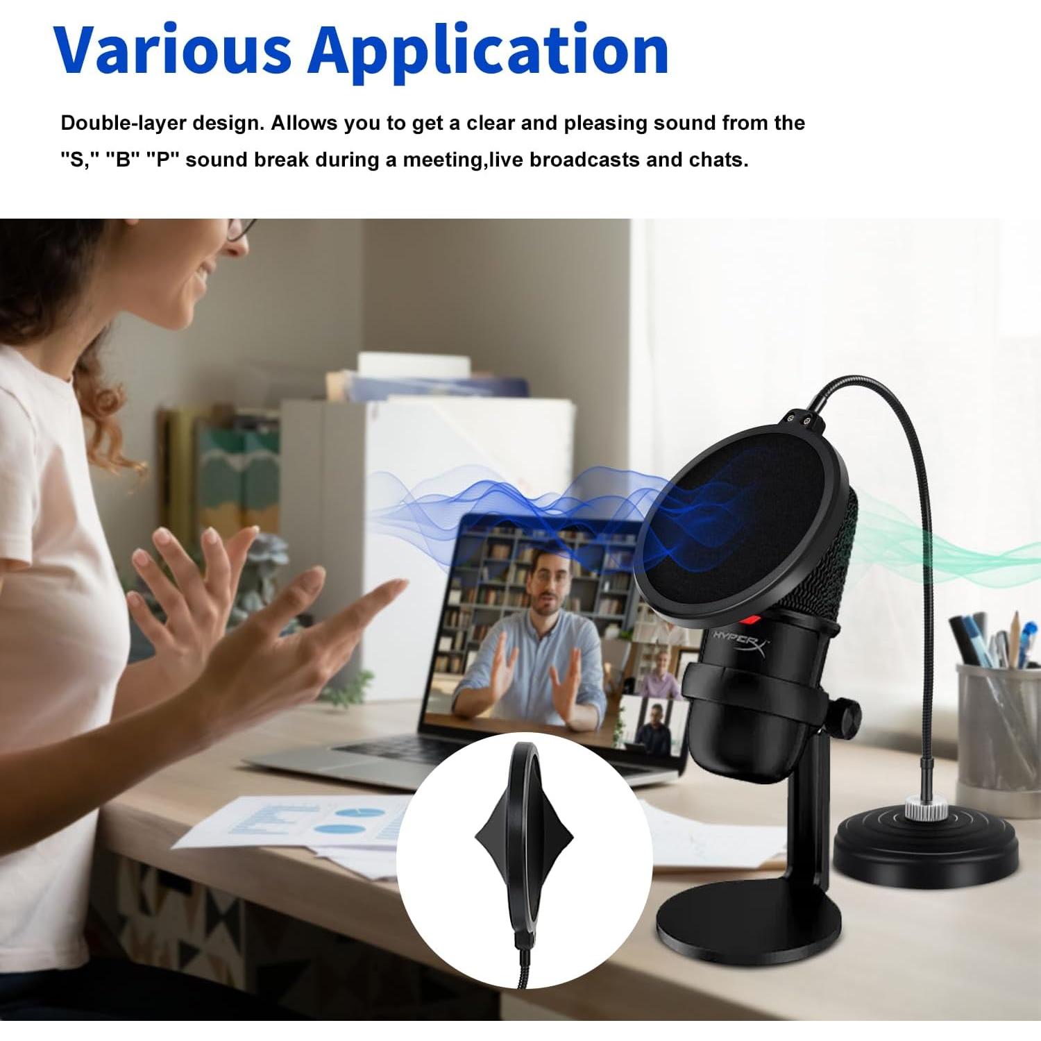 Filtro Pop Profesional Liyirui con Base Pesada y Brazo Ajustable