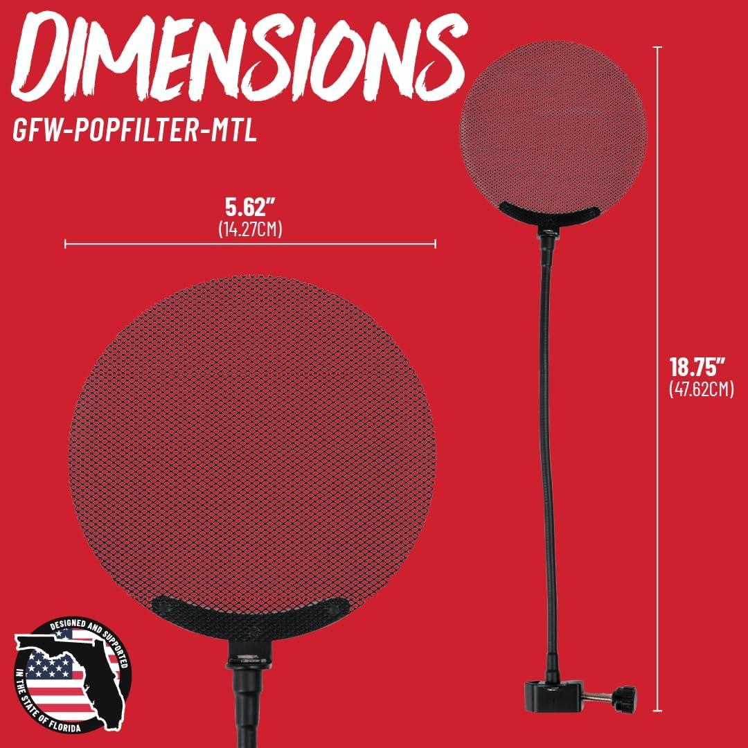 Filtro Pop de Metal Gator Frameworks 12.4" Cuello de Ganso