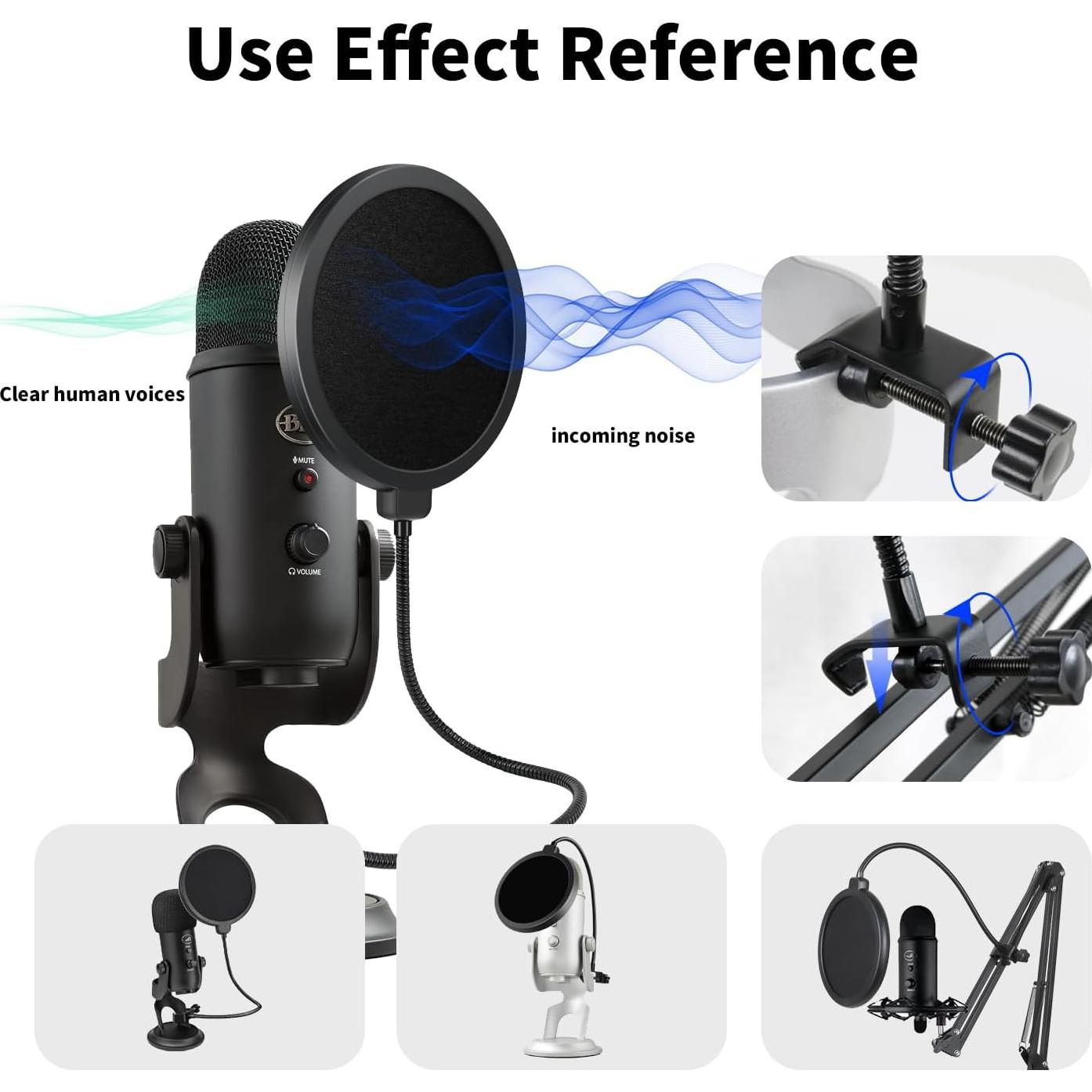 Filtro Pop Profesional Liyirui 15.24 cm Doble Capa Nylon