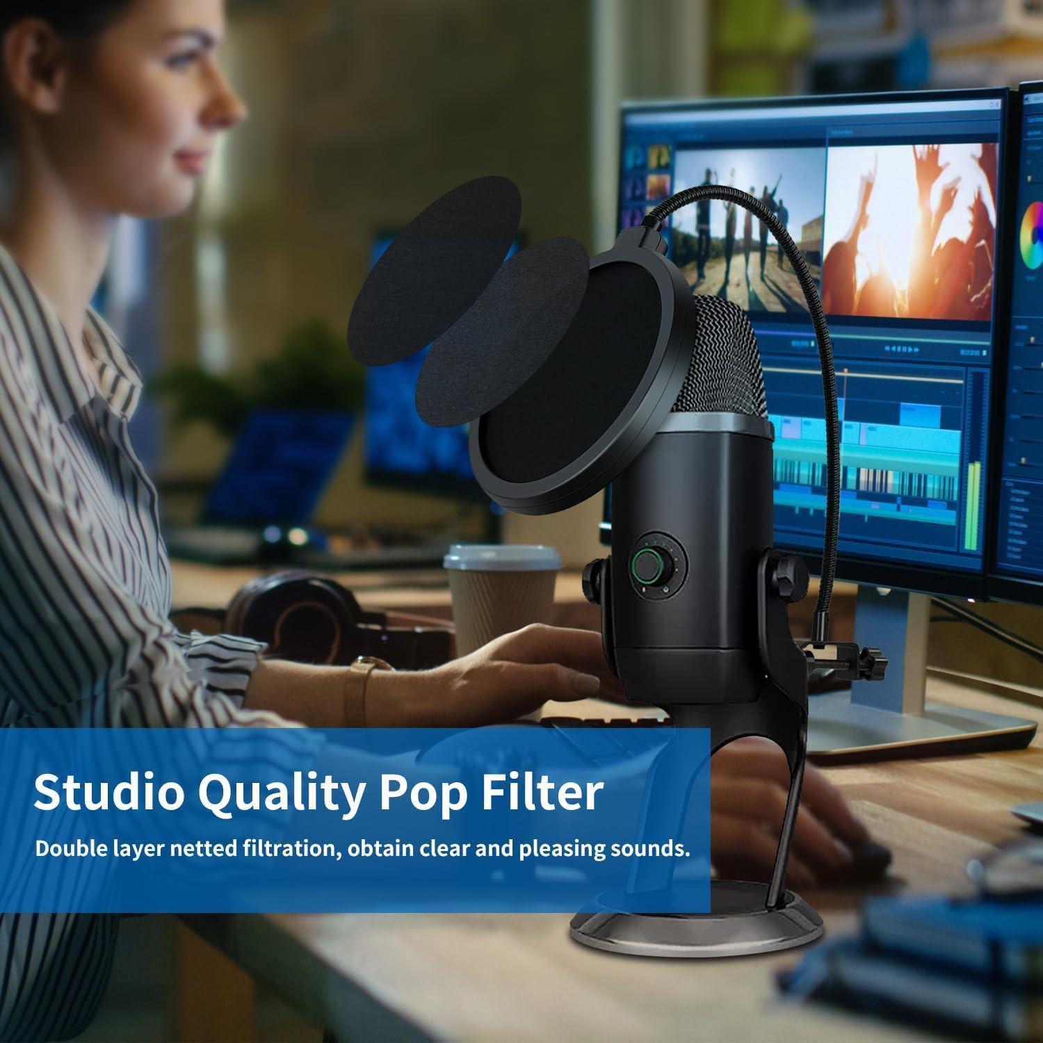 Filtro Pop Profesional Liyirui 15.24 cm Doble Capa Nylon