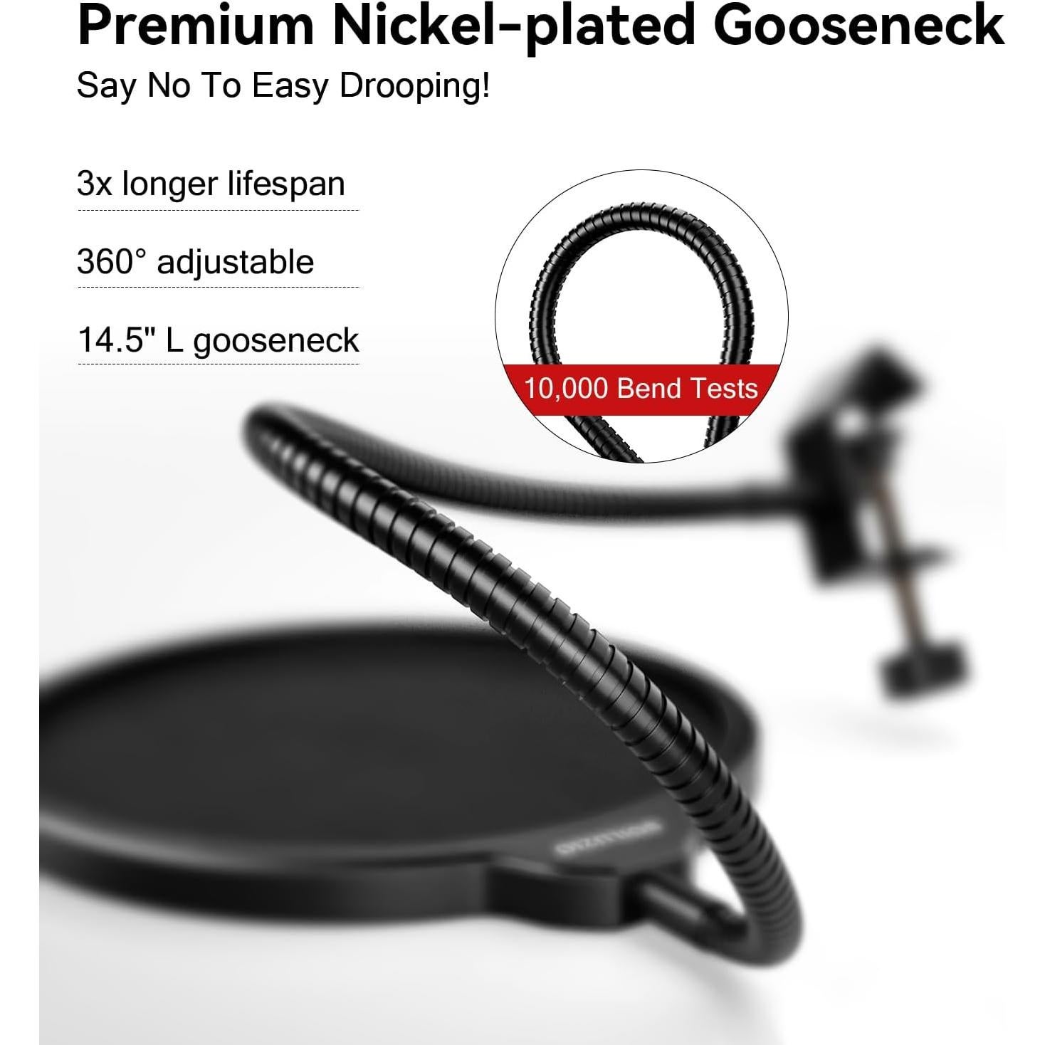 Filtro Pop Profesional BOILUZIO con Soporte Flexible 36.8cm