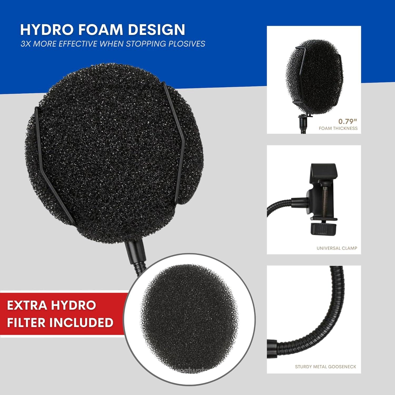 Filtro Pop Melon Audio HYDRO para Micrófono con Brazo Flexible
