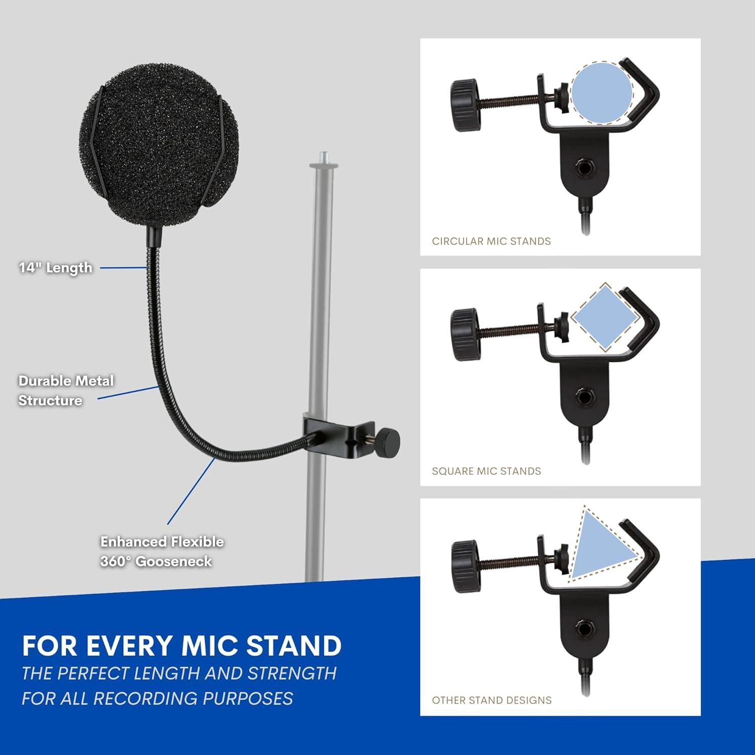 Filtro Pop Melon Audio HYDRO para Micrófono con Brazo Flexible