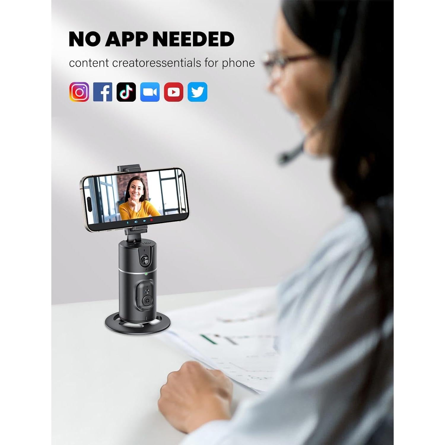 Trípode Automático ANXRE 360° para Teléfono 4''-7'' Negro