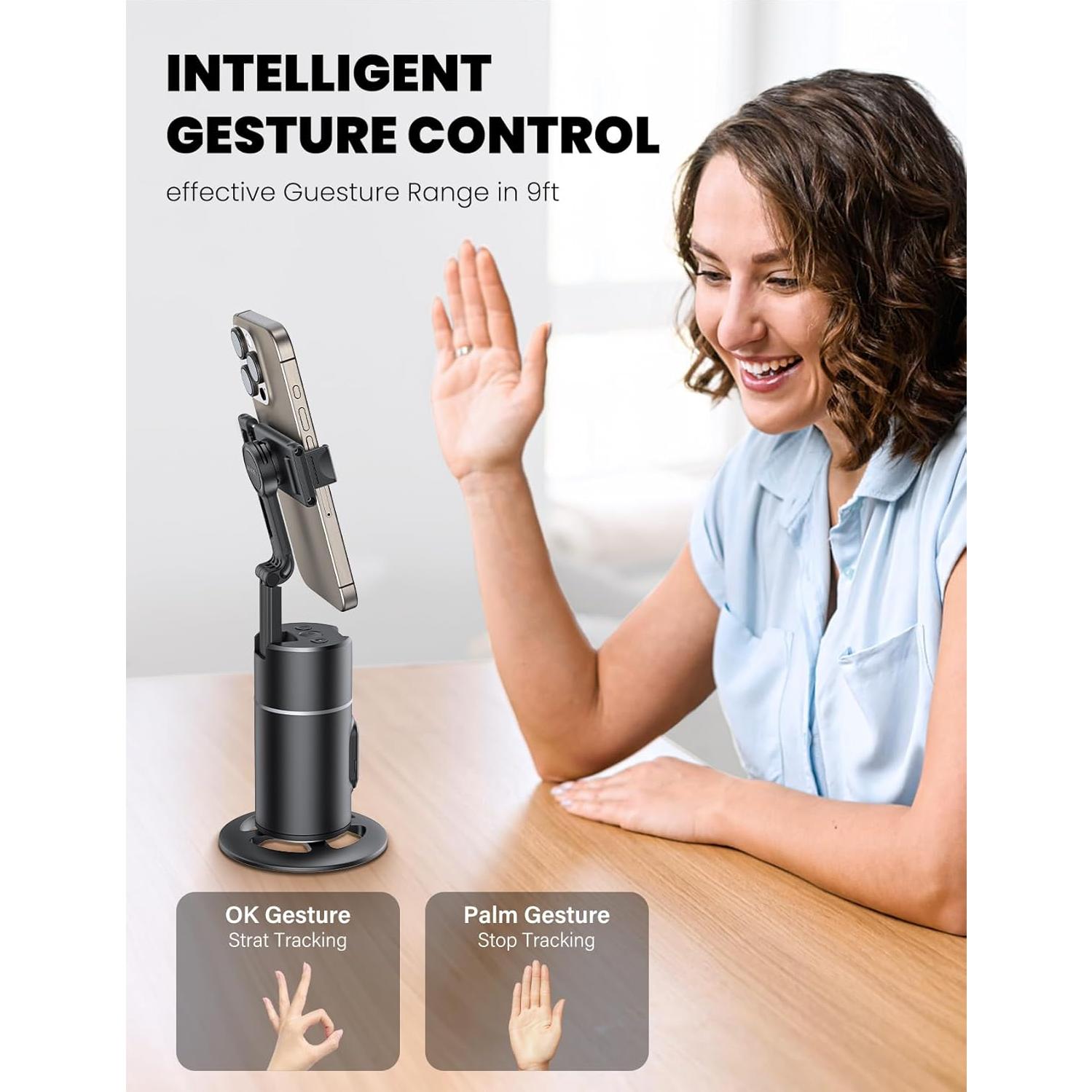 Trípode Automático ANXRE 360° para Teléfono 4''-7'' Negro