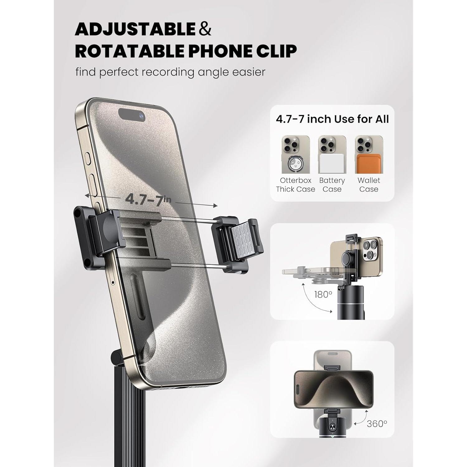 Trípode Automático ANXRE 360° para Teléfono 4''-7'' Negro