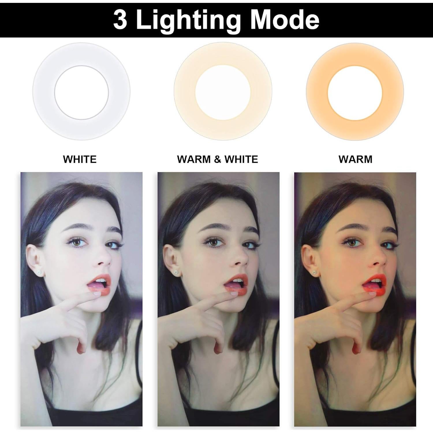 Luz de Anillo LED EMART 22.86 cm con Trípode y Espejo