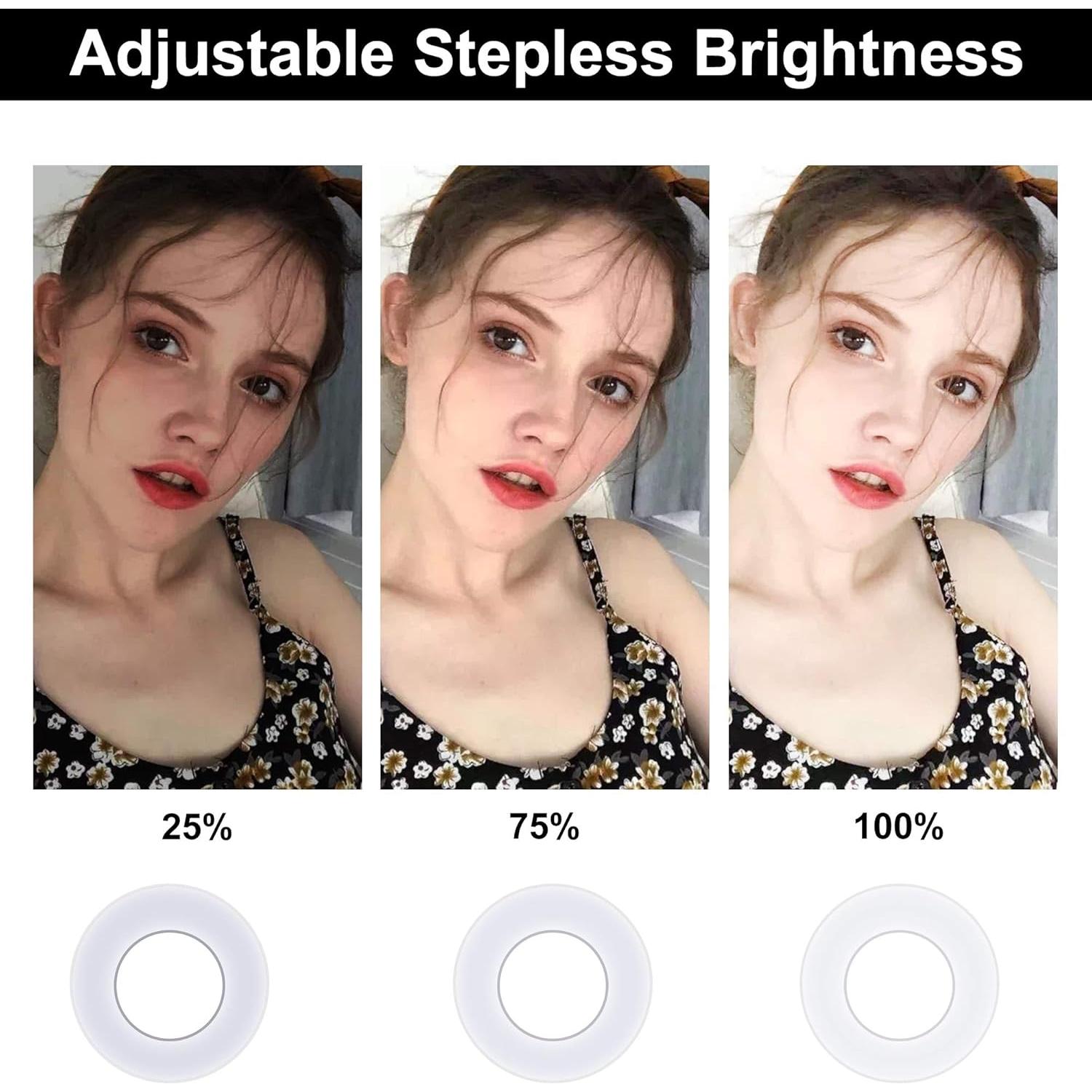 Luz de Anillo LED EMART 22.86 cm con Trípode y Espejo