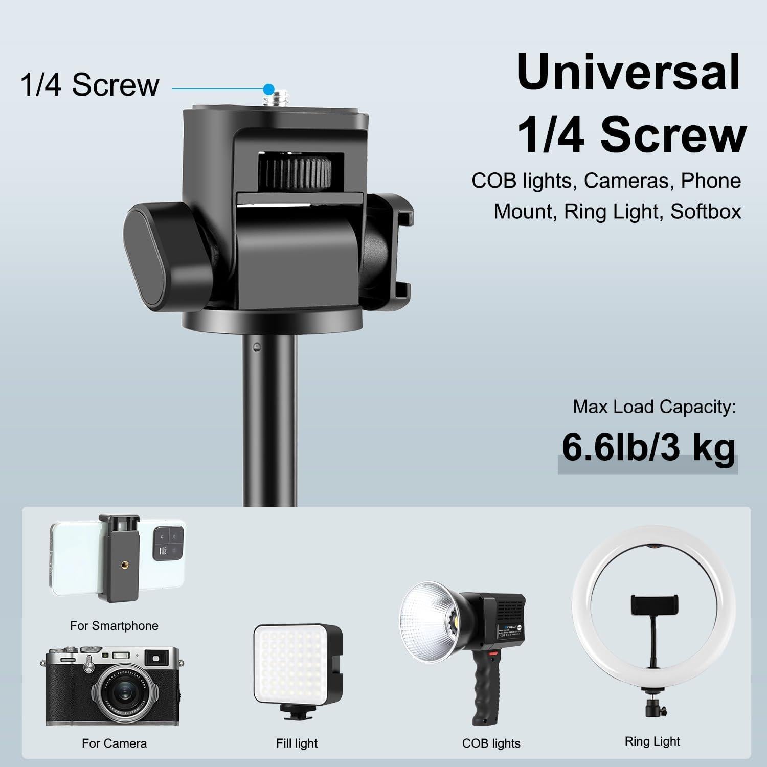 Trípode de Cámara Extensible XKDAICH 204 cm Soporte de Luz