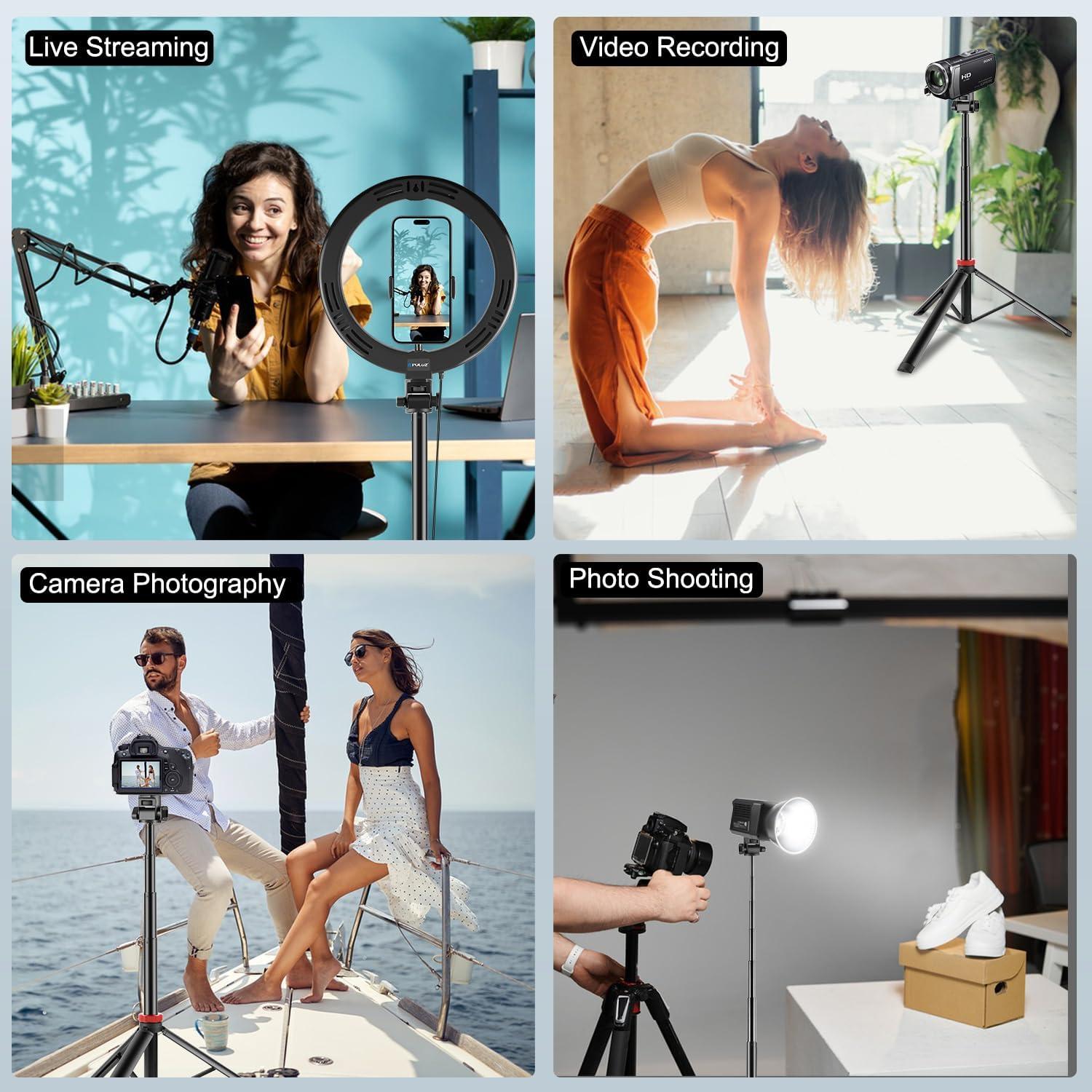 Trípode de Cámara Extensible XKDAICH 204 cm Soporte de Luz