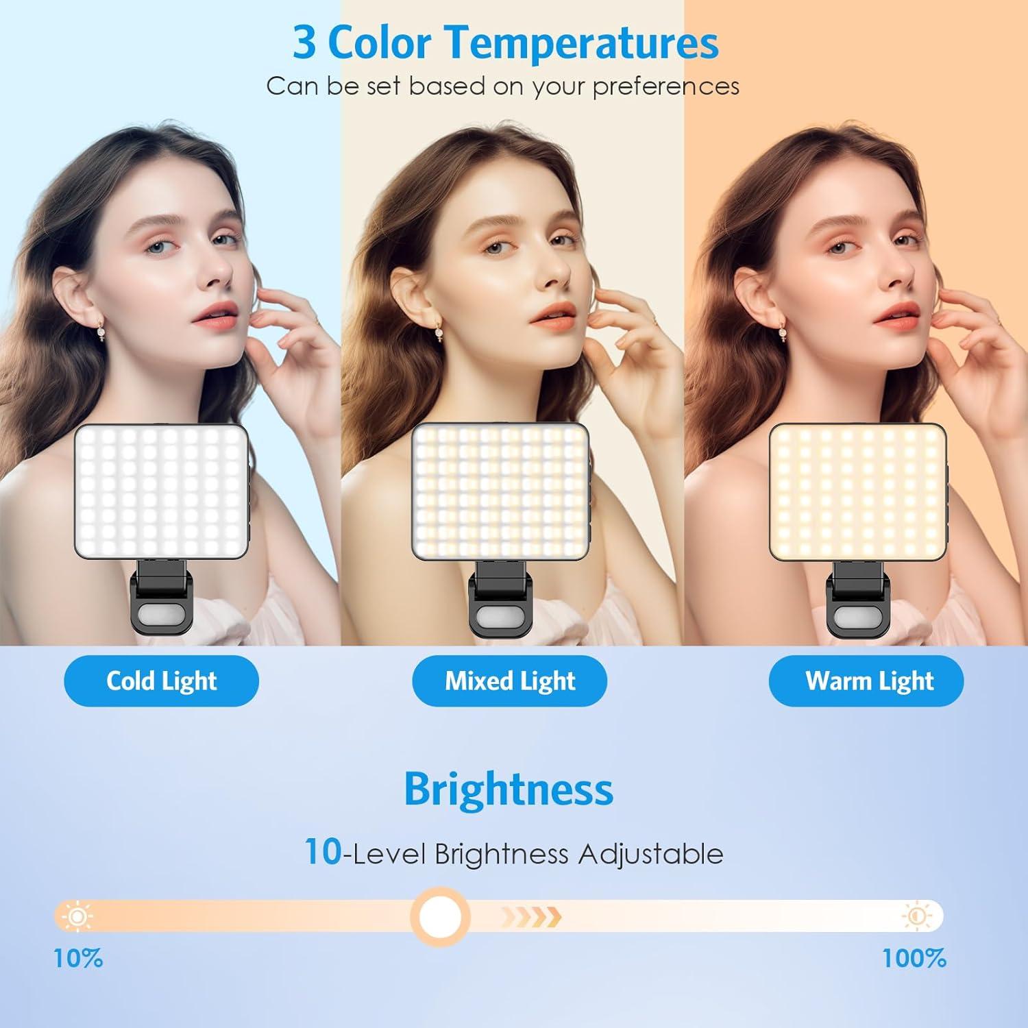 Luz LED Selfie Olipiter 2000mAh Magnética 3 Modos 3000K-6500K