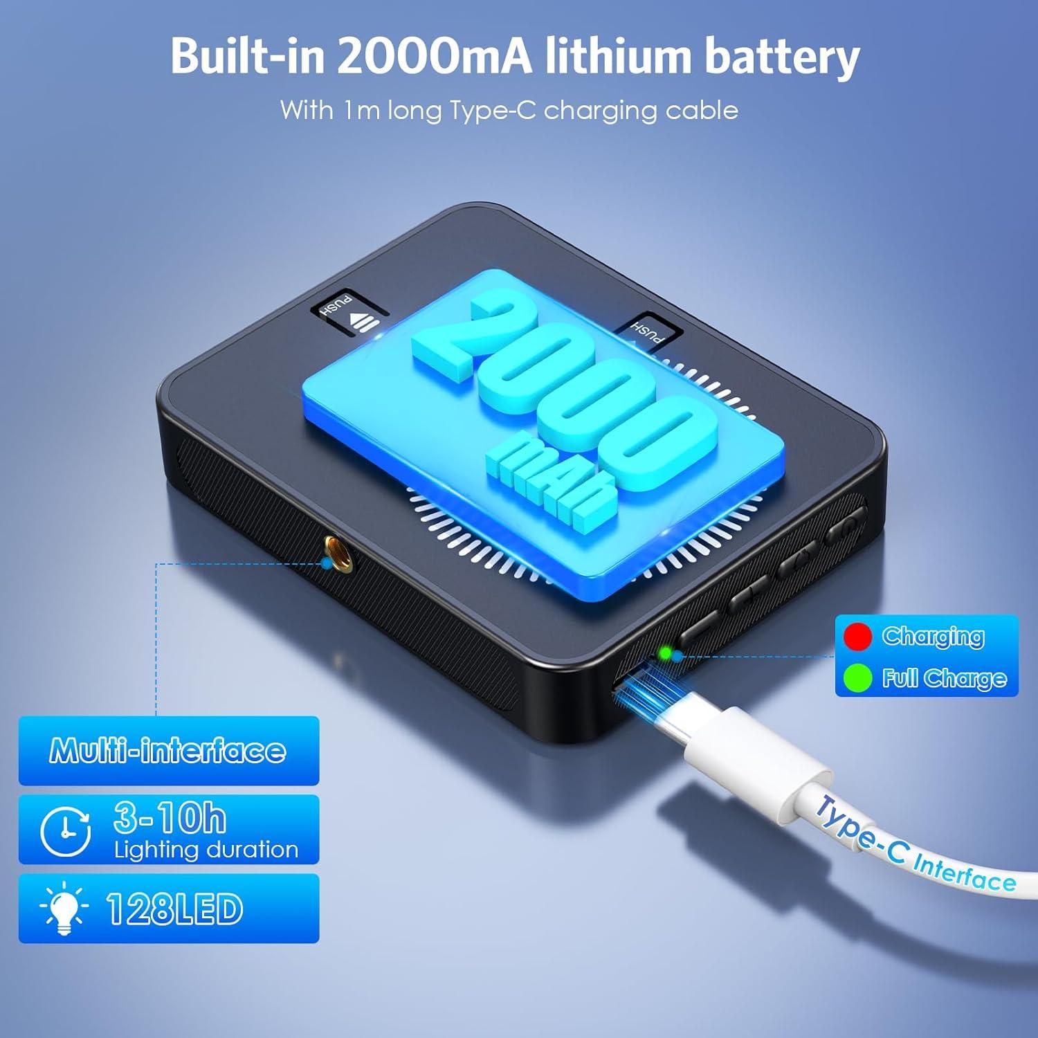 Luz LED Selfie Olipiter 2000mAh Magnética 3 Modos 3000K-6500K