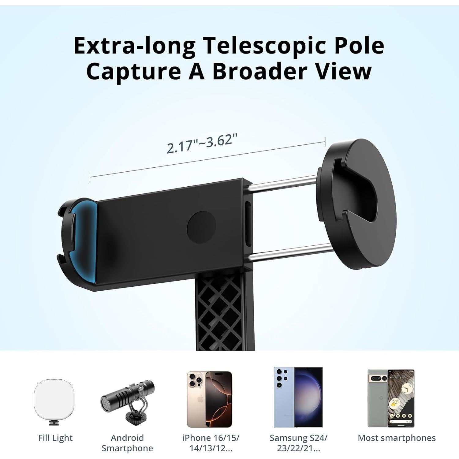 Trípode Extensible SYNCWIRE 1.6m para Teléfono y GoPro Negro