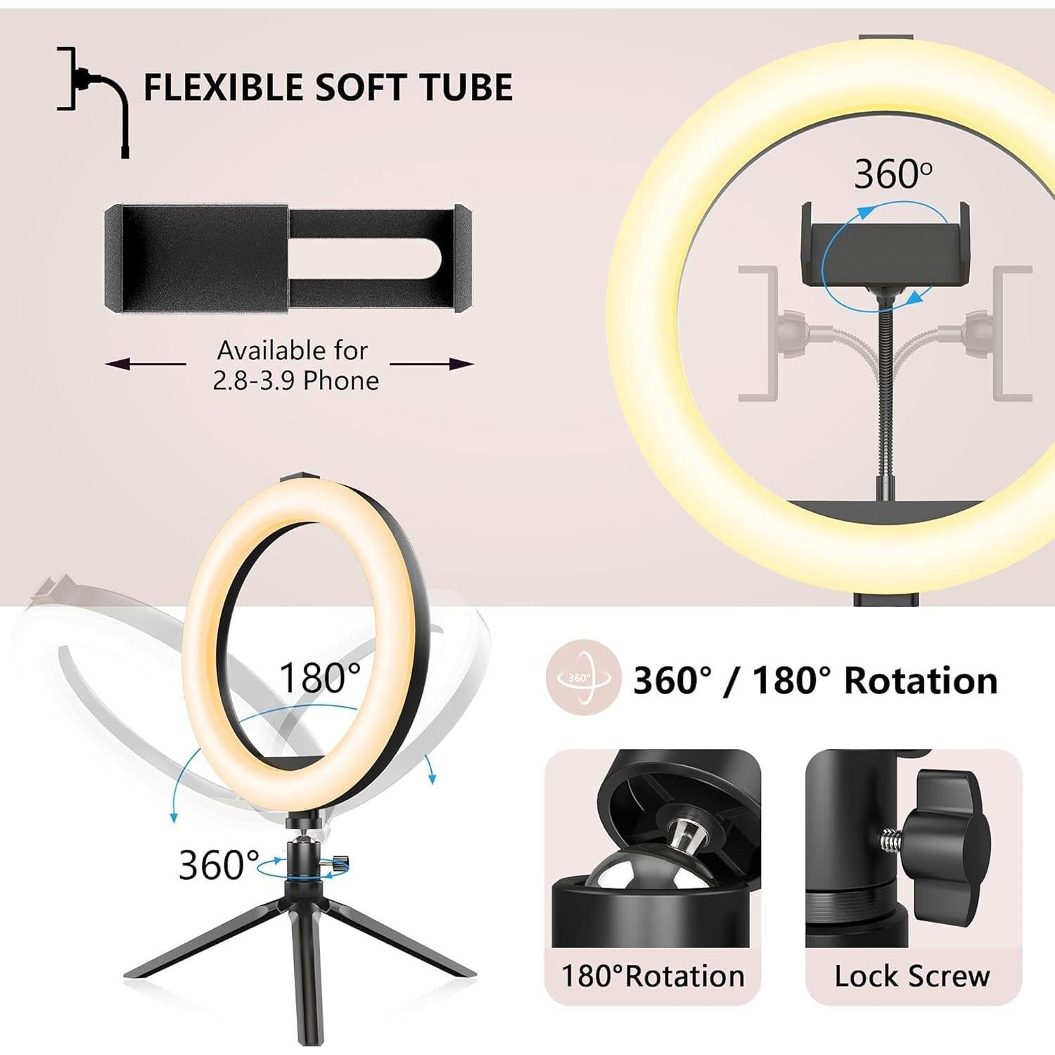 Kit de Vlogging Acuvar con Trípode, Luz LED y Micrófono