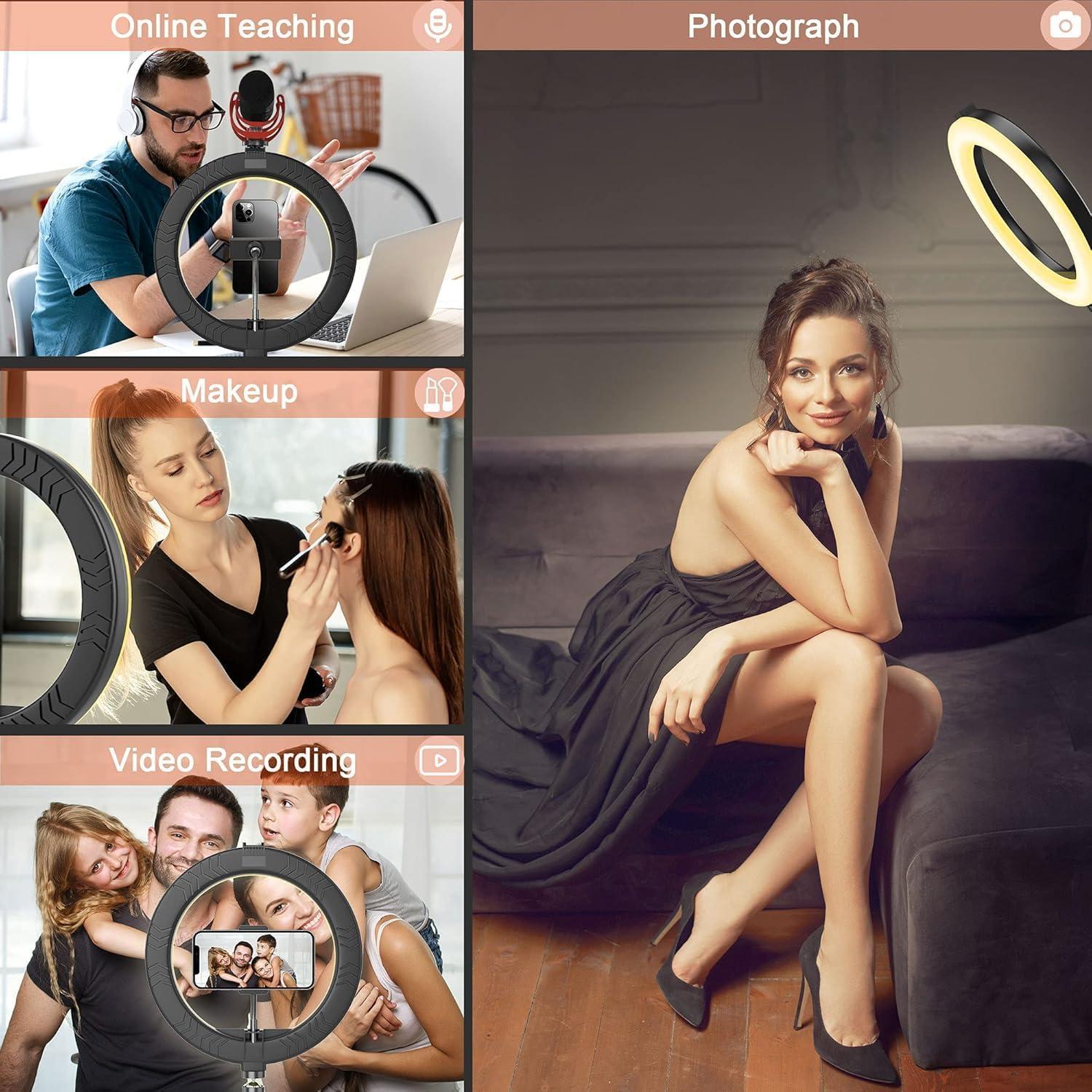 Kit de Vlogging Acuvar con Trípode, Luz LED y Micrófono