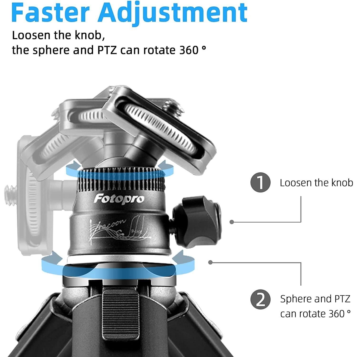 Trípode Mini Fotopro SY-390 con Fibra de Carbono 89 cm