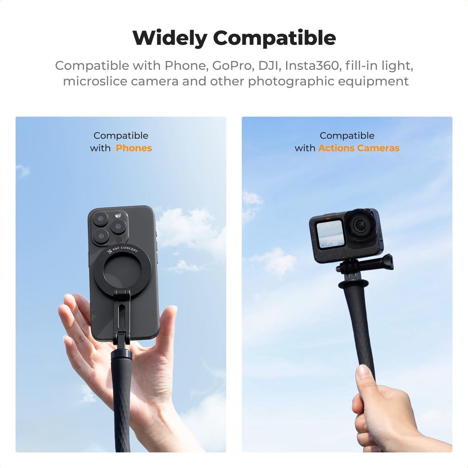 Soporte Magnético Flexible K&F Concept para Magsafe - Selfie Stick con Adaptador para GoPro