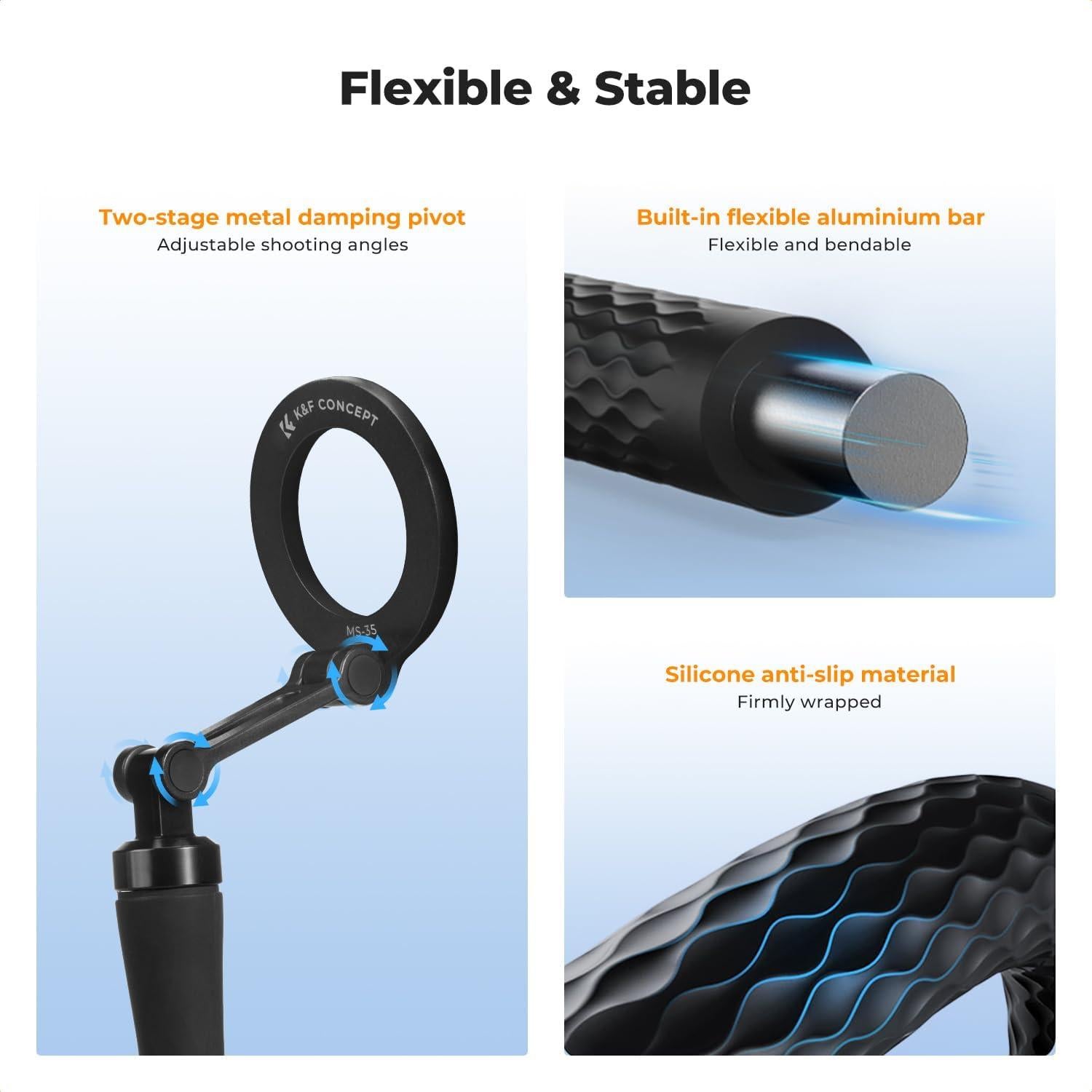 Soporte Magnético Flexible K&F Concept para Magsafe - Selfie Stick con Adaptador para GoPro
