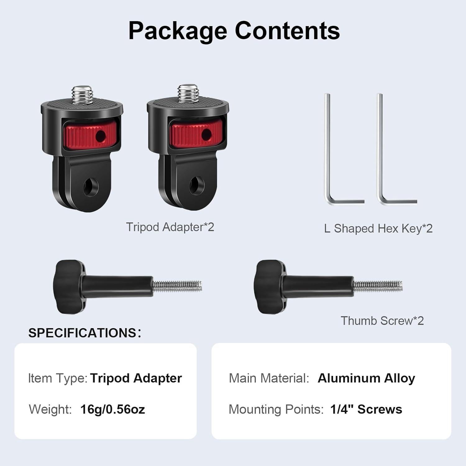 Kit de Adaptadores de Montaje para Cámaras Mechrig - 2 Piezas