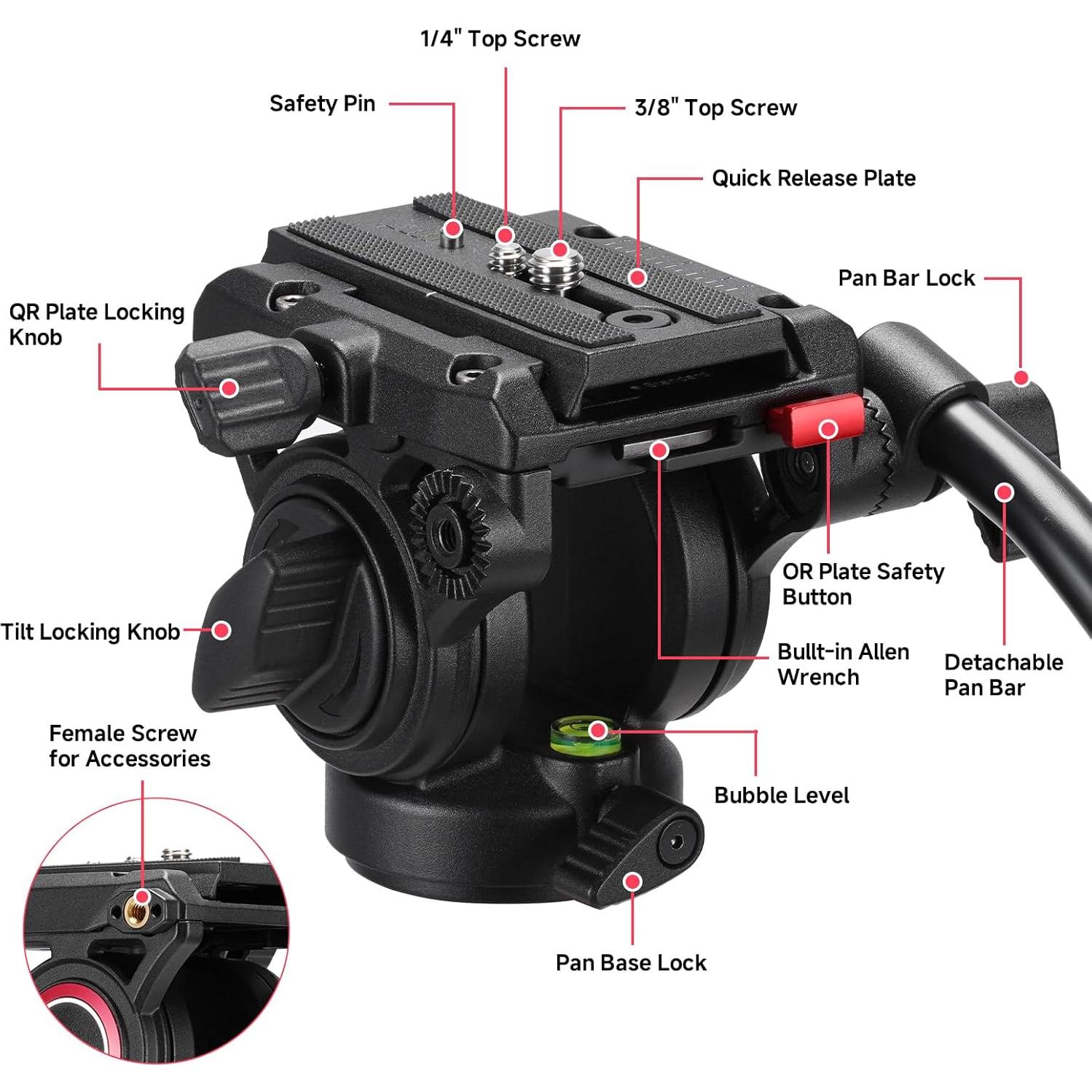 Trípode de Video Avella A154P Aluminio 198.8 cm DSLR