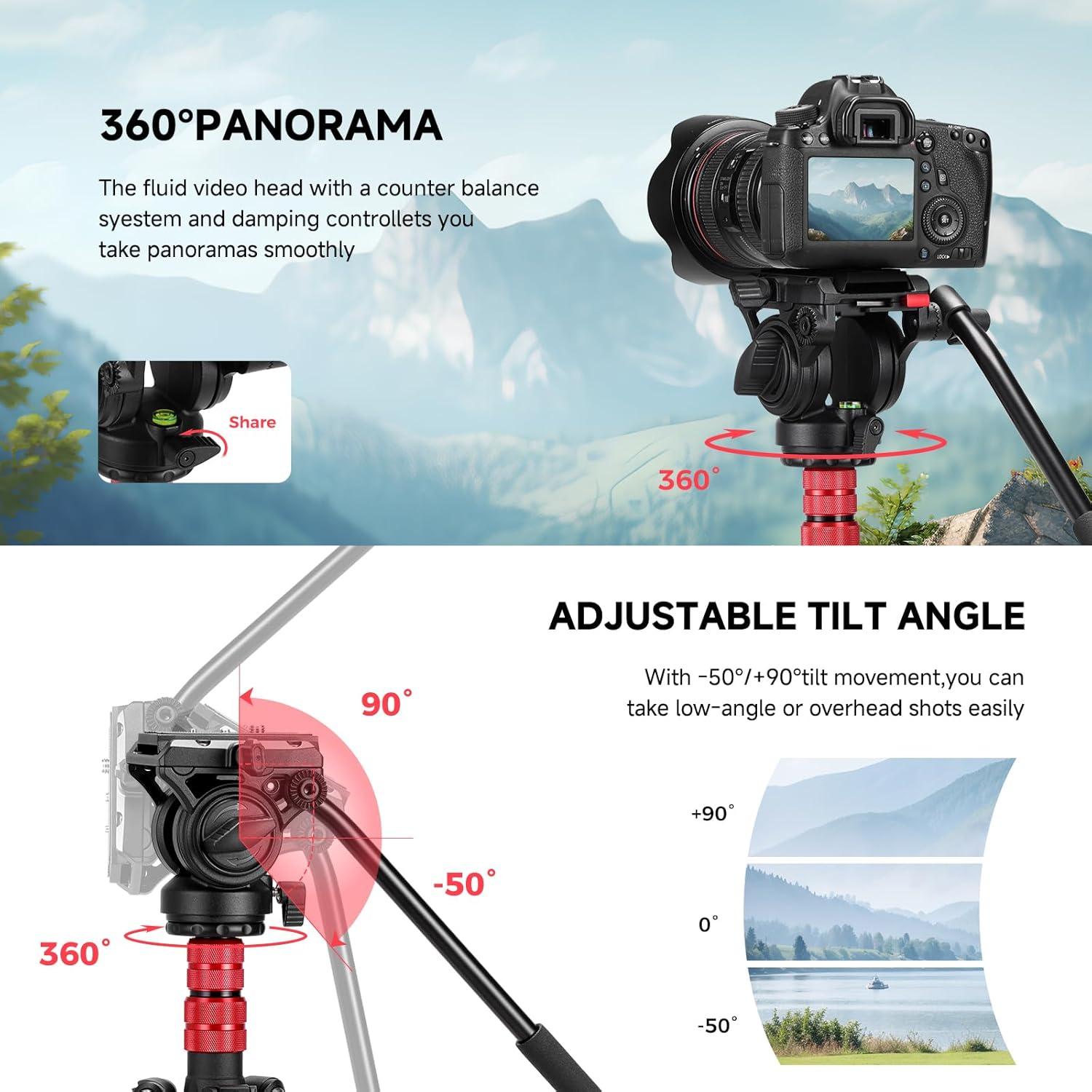 Trípode de Video Avella A154P Aluminio 198.8 cm DSLR