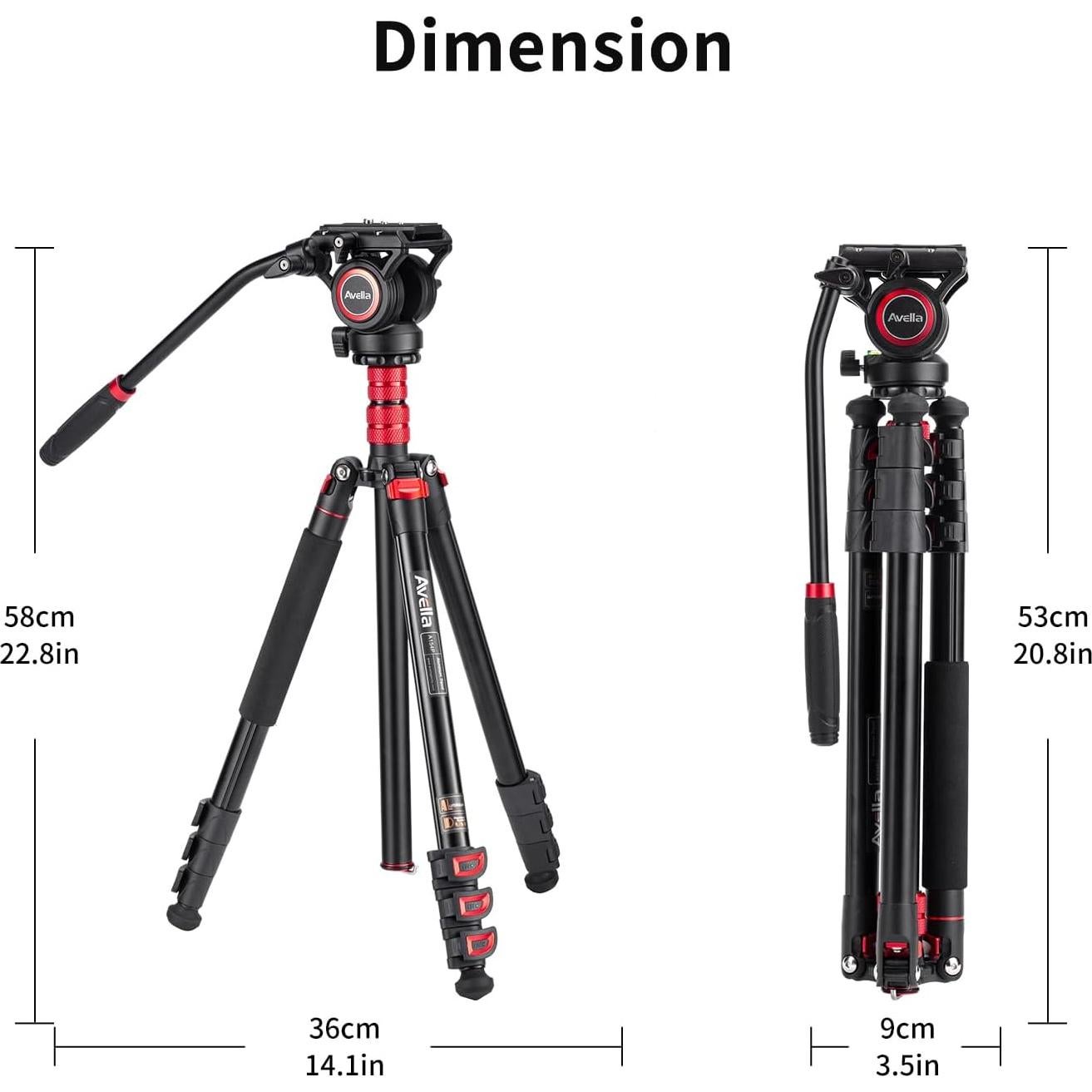Trípode de Video Avella A154P Aluminio 198.8 cm DSLR