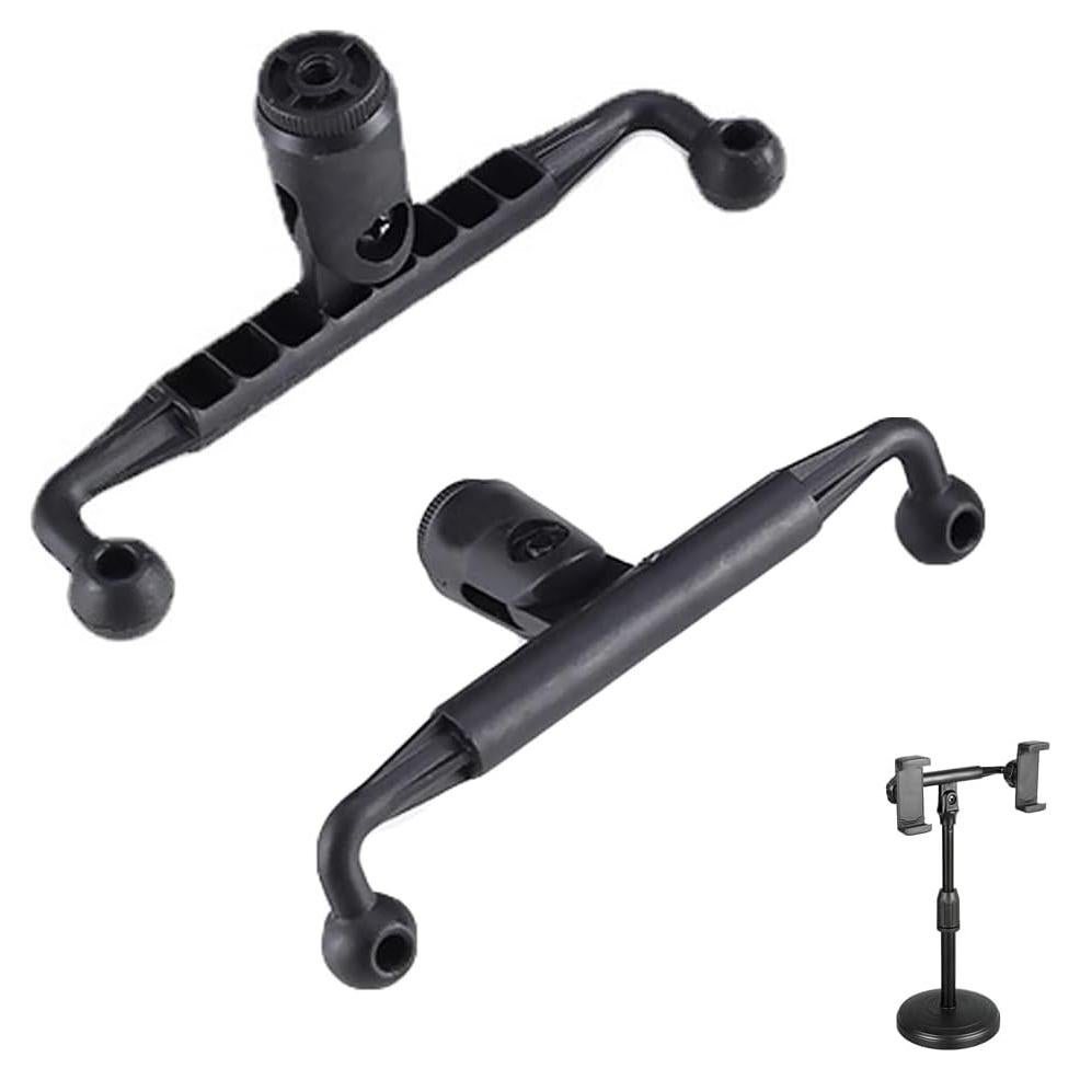 2 Pack 17mm Ball Mount Splitter with 1/4"-20 Thread Female Adapter Dual 17mm Ball Head Joint for Tripod Phone Holder Desk Ring Light Camera Tripod Stand Selfie Stick Phone Clip Bed Stand Holder