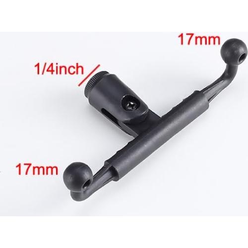 2 Pack 17mm Ball Mount Splitter with 1/4"-20 Thread Female Adapter Dual 17mm Ball Head Joint for Tripod Phone Holder Desk Ring Light Camera Tripod Stand Selfie Stick Phone Clip Bed Stand Holder