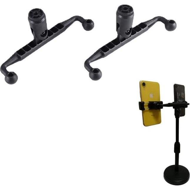 2 Pack 17mm Ball Mount Splitter with 1/4"-20 Thread Female Adapter Dual 17mm Ball Head Joint for Tripod Phone Holder Desk Ring Light Camera Tripod Stand Selfie Stick Phone Clip Bed Stand Holder