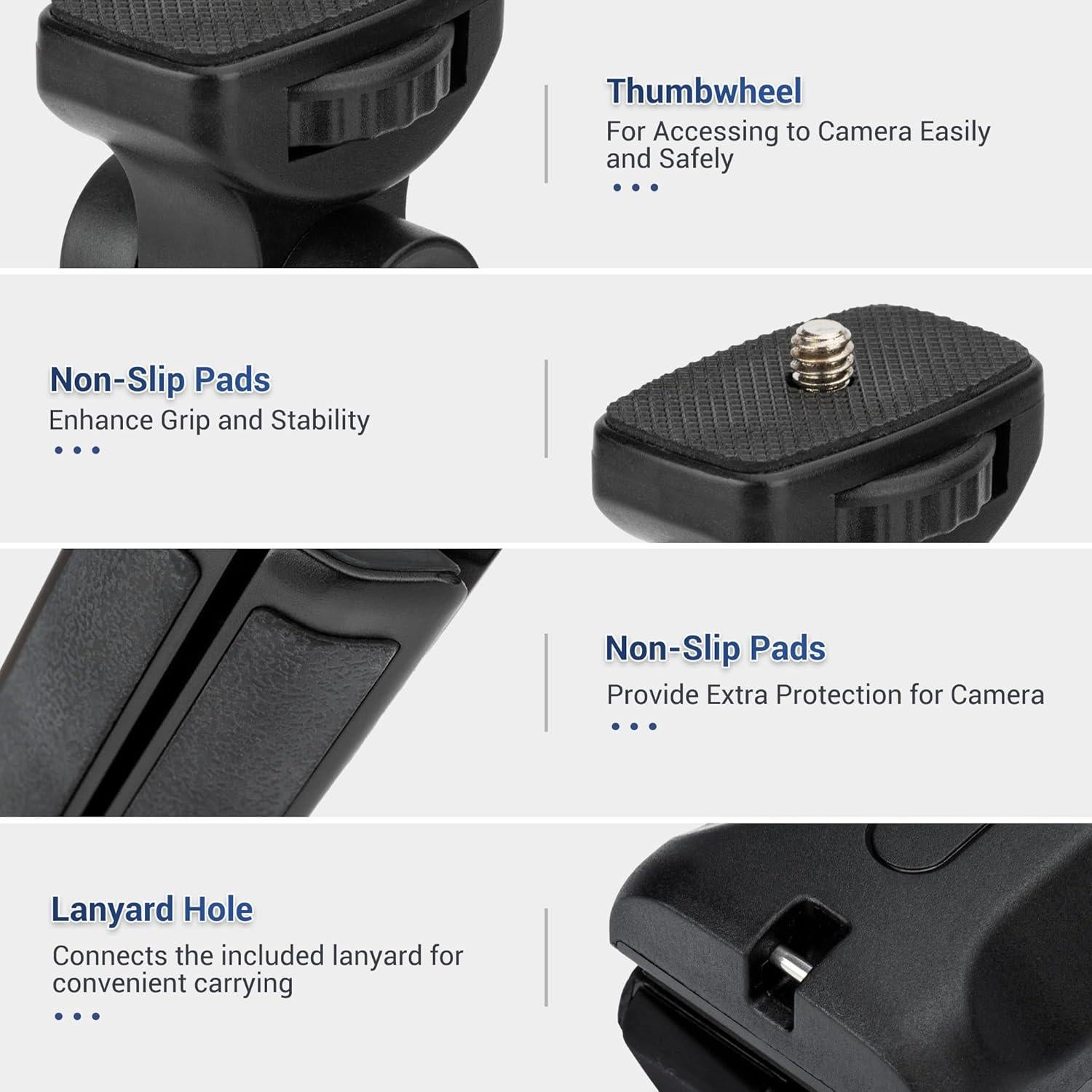 Agarre de Disparo Remoto JJC con Mini Trípode para Cámara Panasonic