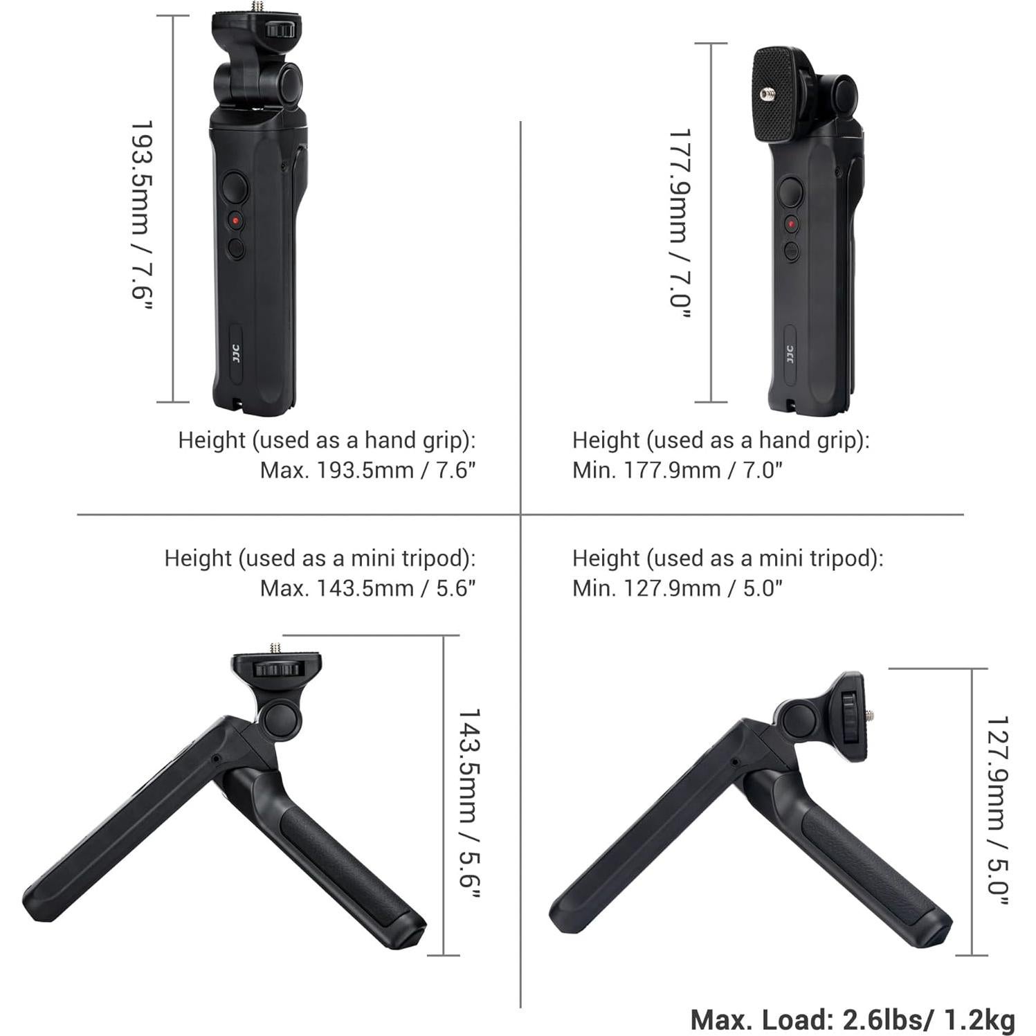Agarre de Disparo Remoto JJC con Mini Trípode para Cámara Panasonic
