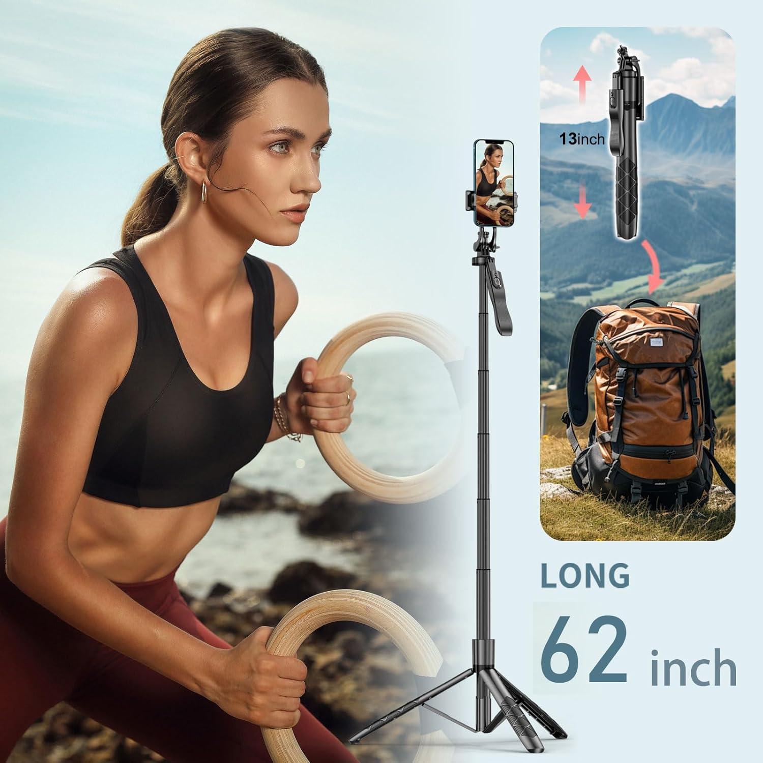 Trípode para Selfie CCBLZLL con 2 Luces LED 157 cm