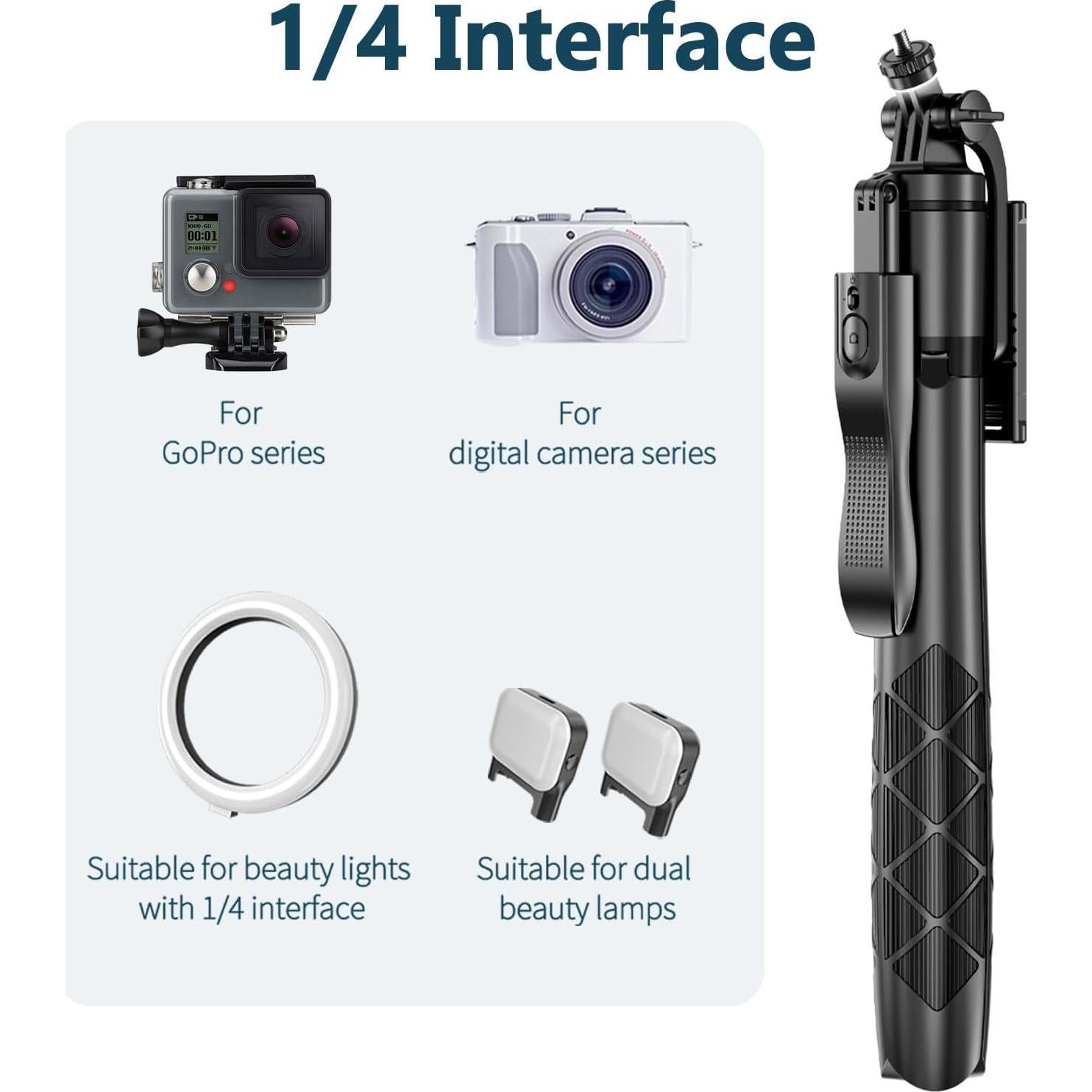 Trípode para Selfie CCBLZLL con 2 Luces LED 157 cm