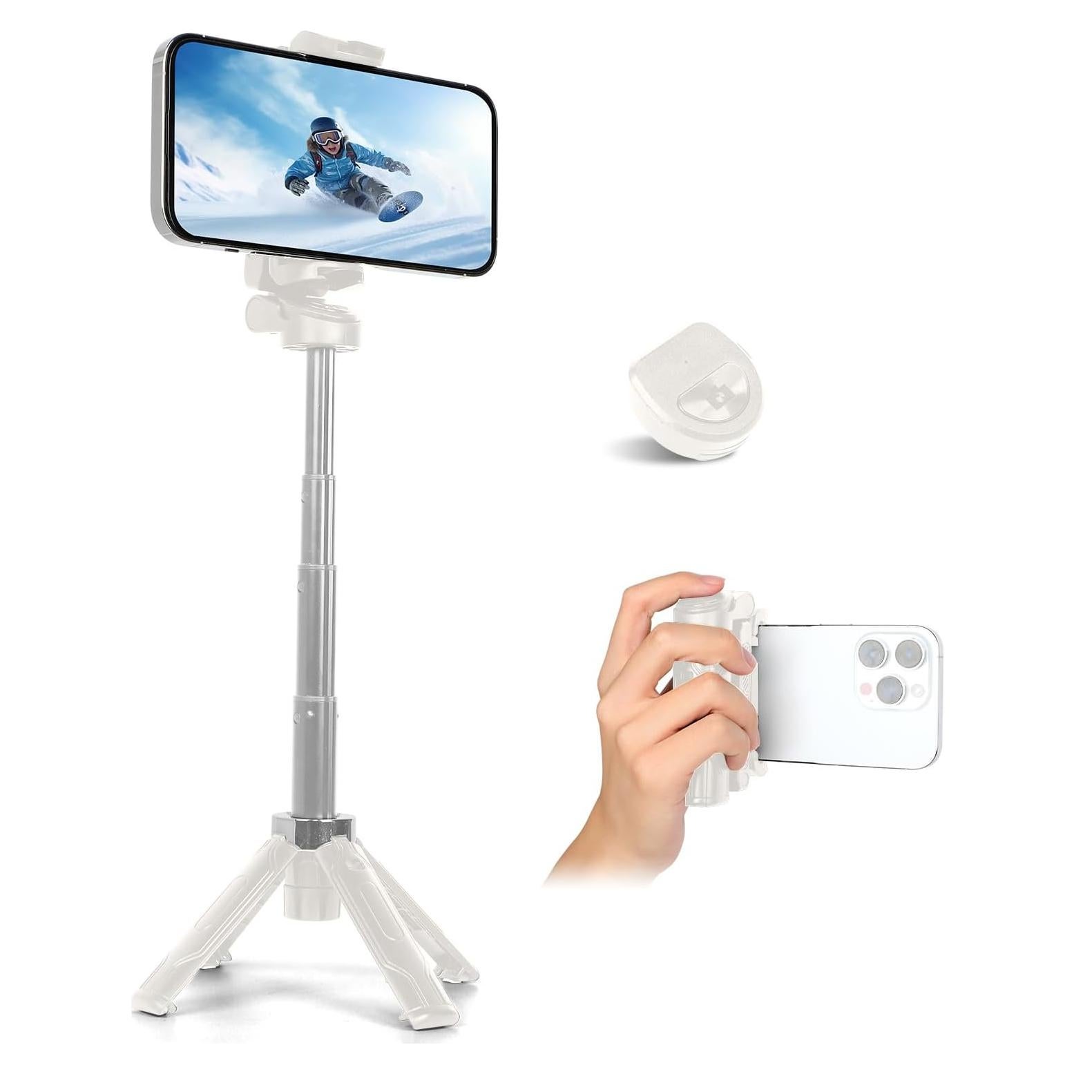 Mini Trípode para Selfie JC-25 Blanco con Control Remoto